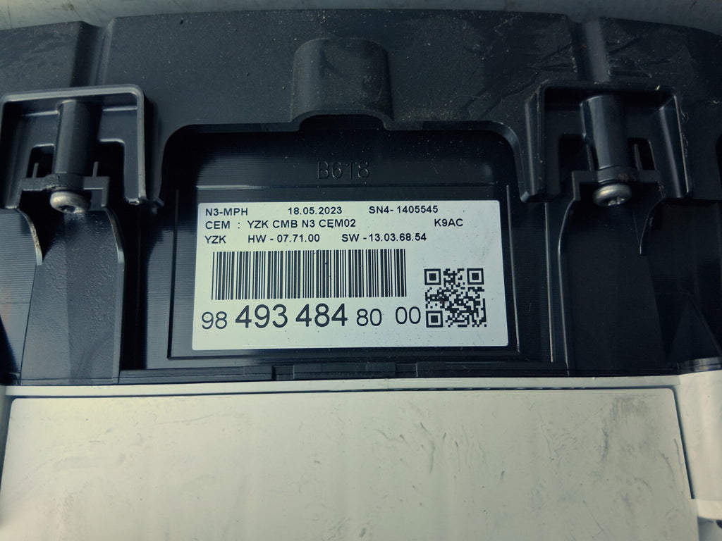 2023 CITROEN BERLINGO MK3 MANUAL SPEEDOMETER INSTRUMENT CLUSTER 9849348480