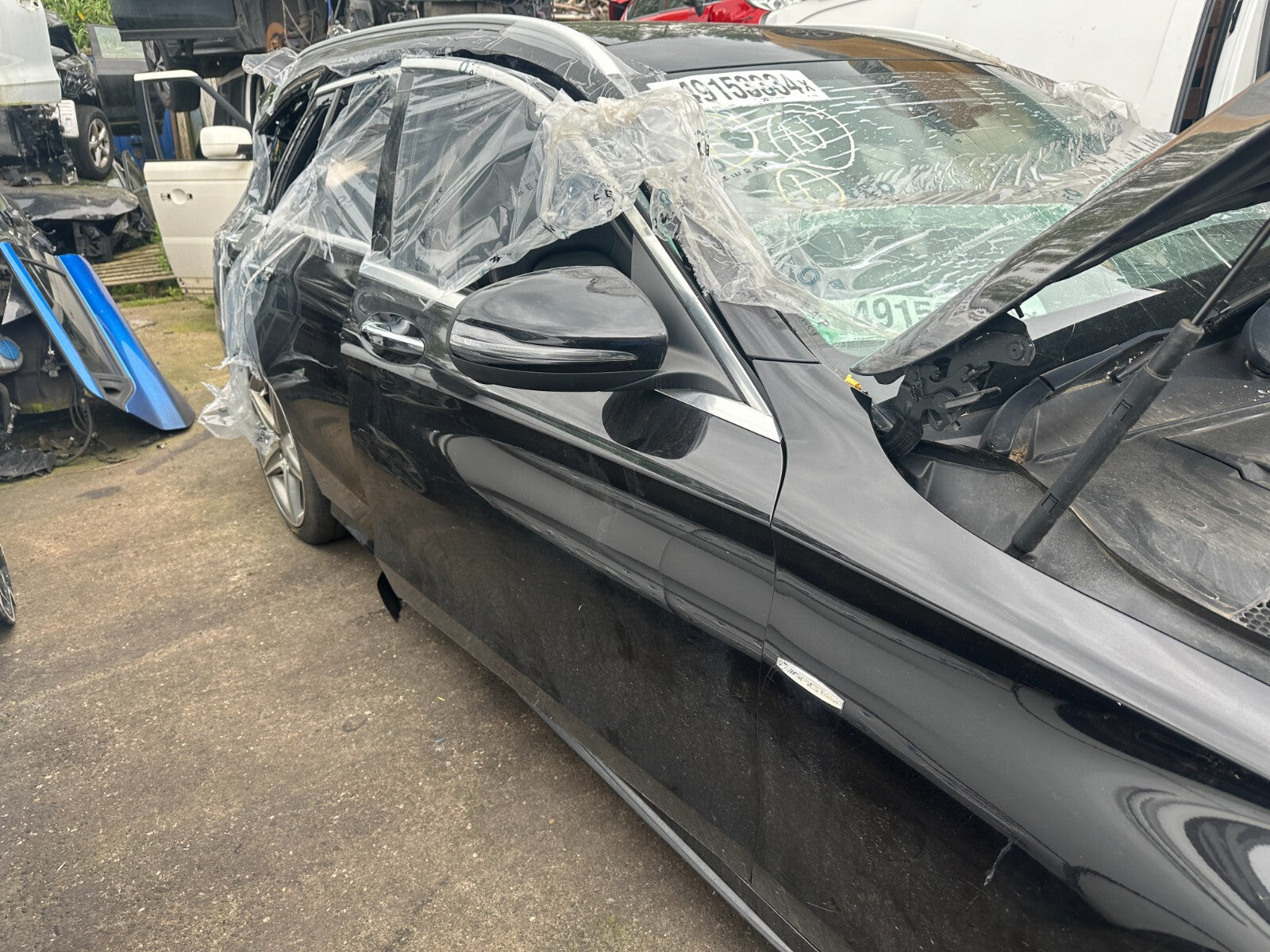 2016 MERCEDES C CLASS W205 OSF DRIVER SIDE FRONT DOOR BARE BLACK 197