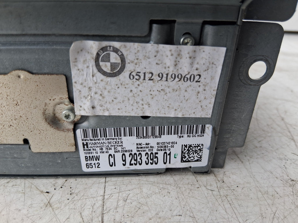 2010 BMW 5 SERIES F10 RADIO CD PLAYER STEREO HEAD UNIT 9293395
