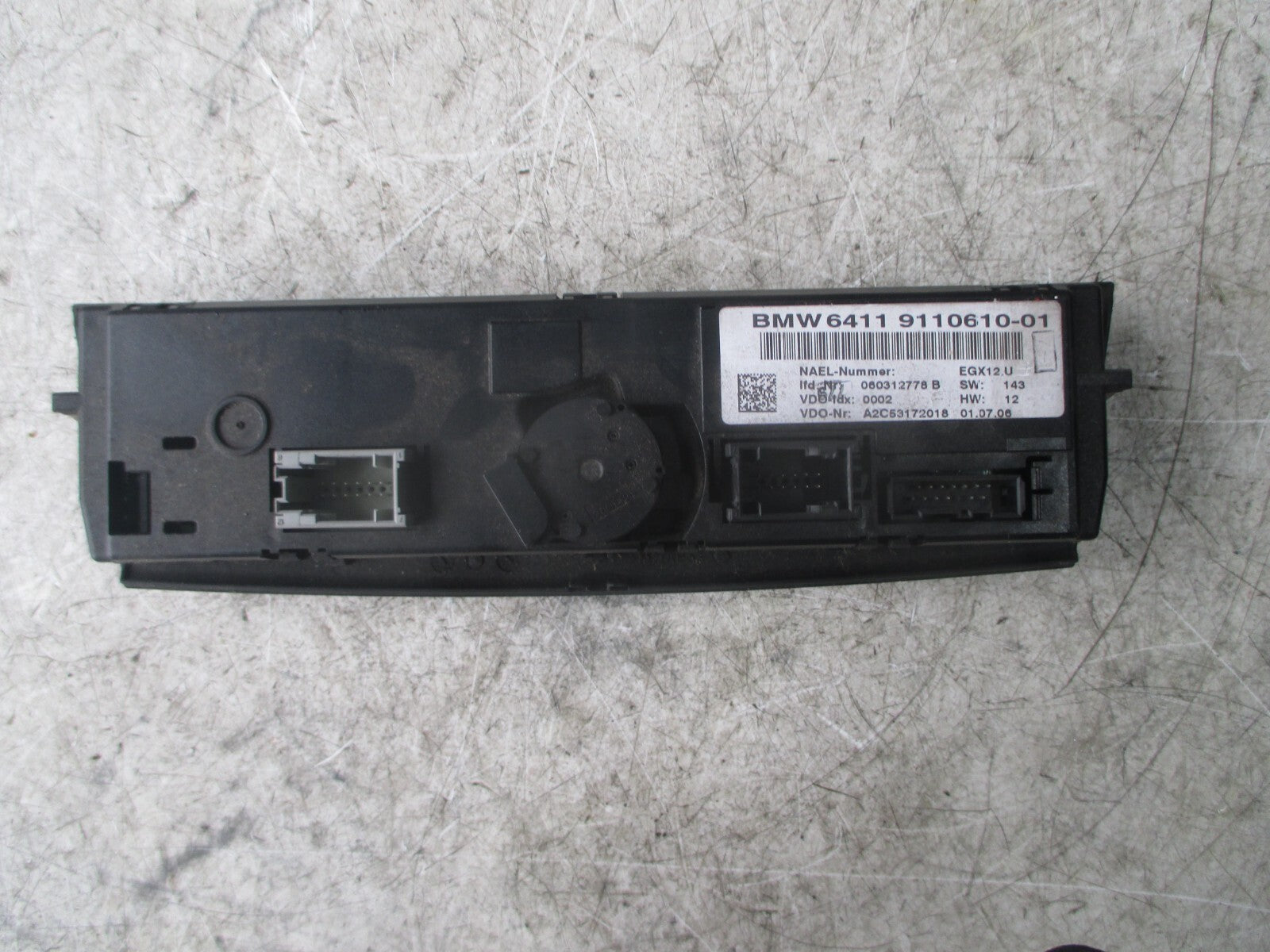 2006 BMW 1 SERIES AC AND HEATER CONTROL PANEL UNIT 64119110610