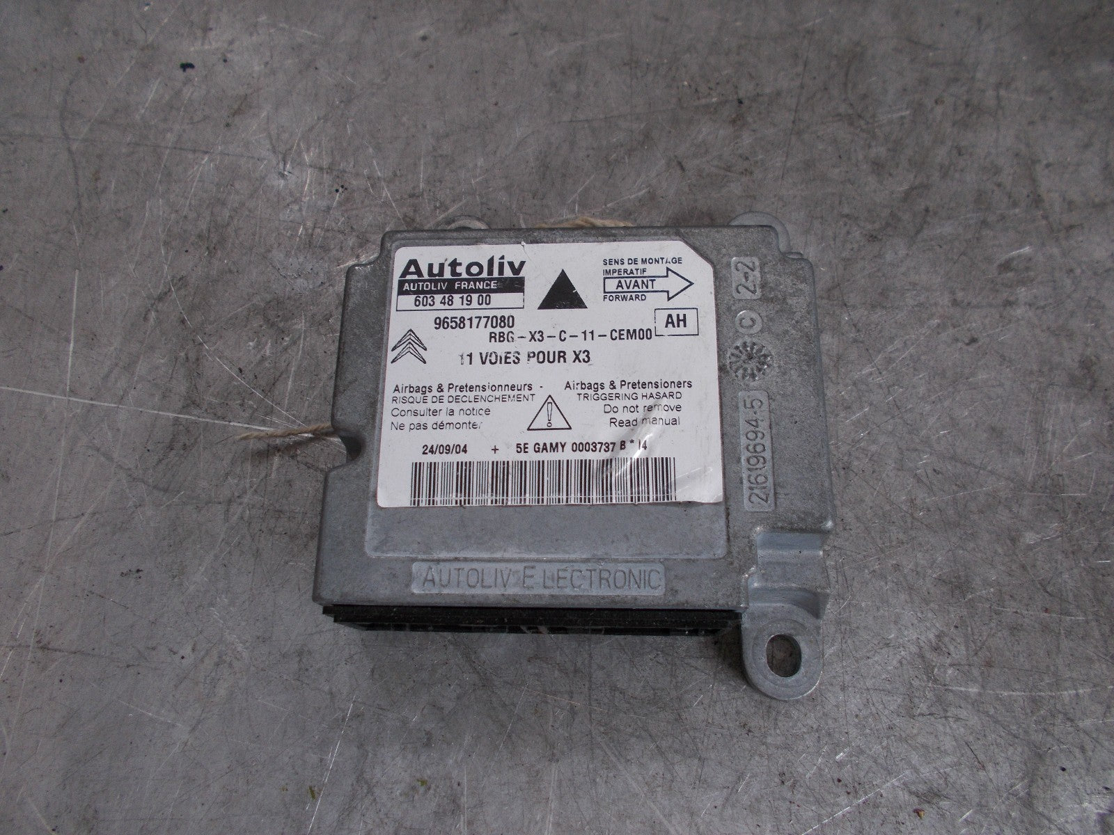CITROEN C5 00-08 BAG CONTROL MODULE 9658177080