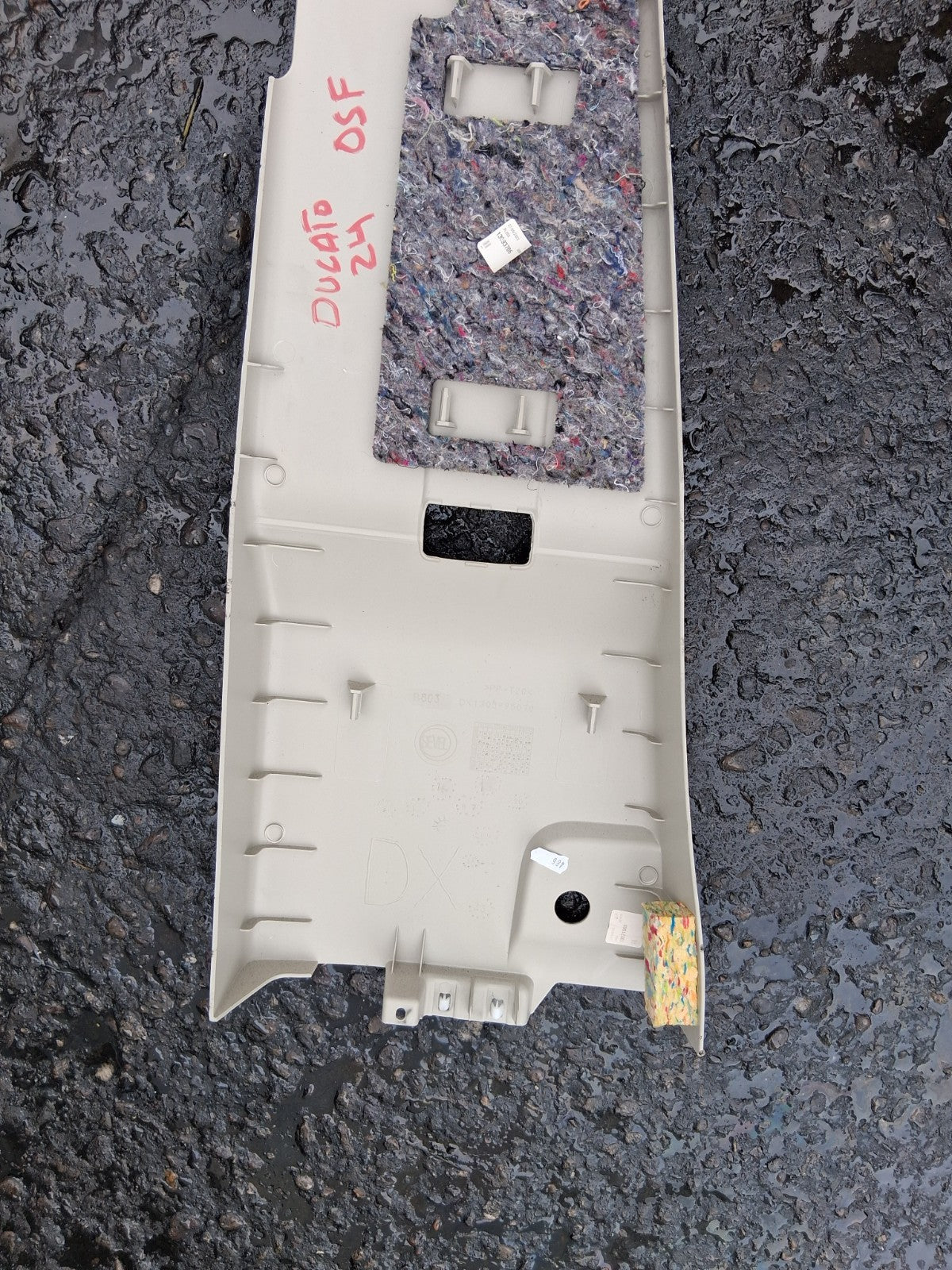 2024 FIAT DUCATO MK3 OSF DRIVER SIDE FRONT B PILLAR TRIM PANEL 1305995070