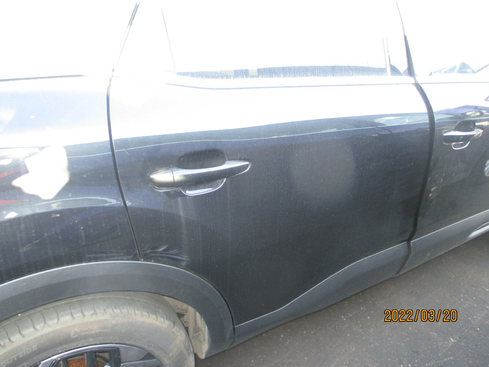 CITROEN C4 MK3 2021 OSR DRIVER SIDE REAR EXTERIOR DOOR HANDLE BLACK PEARL