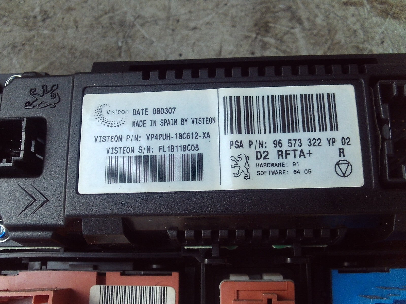 2007 PEUGEOT 407 A/C HEATER CLIMATE CONTROL 96573322YP02