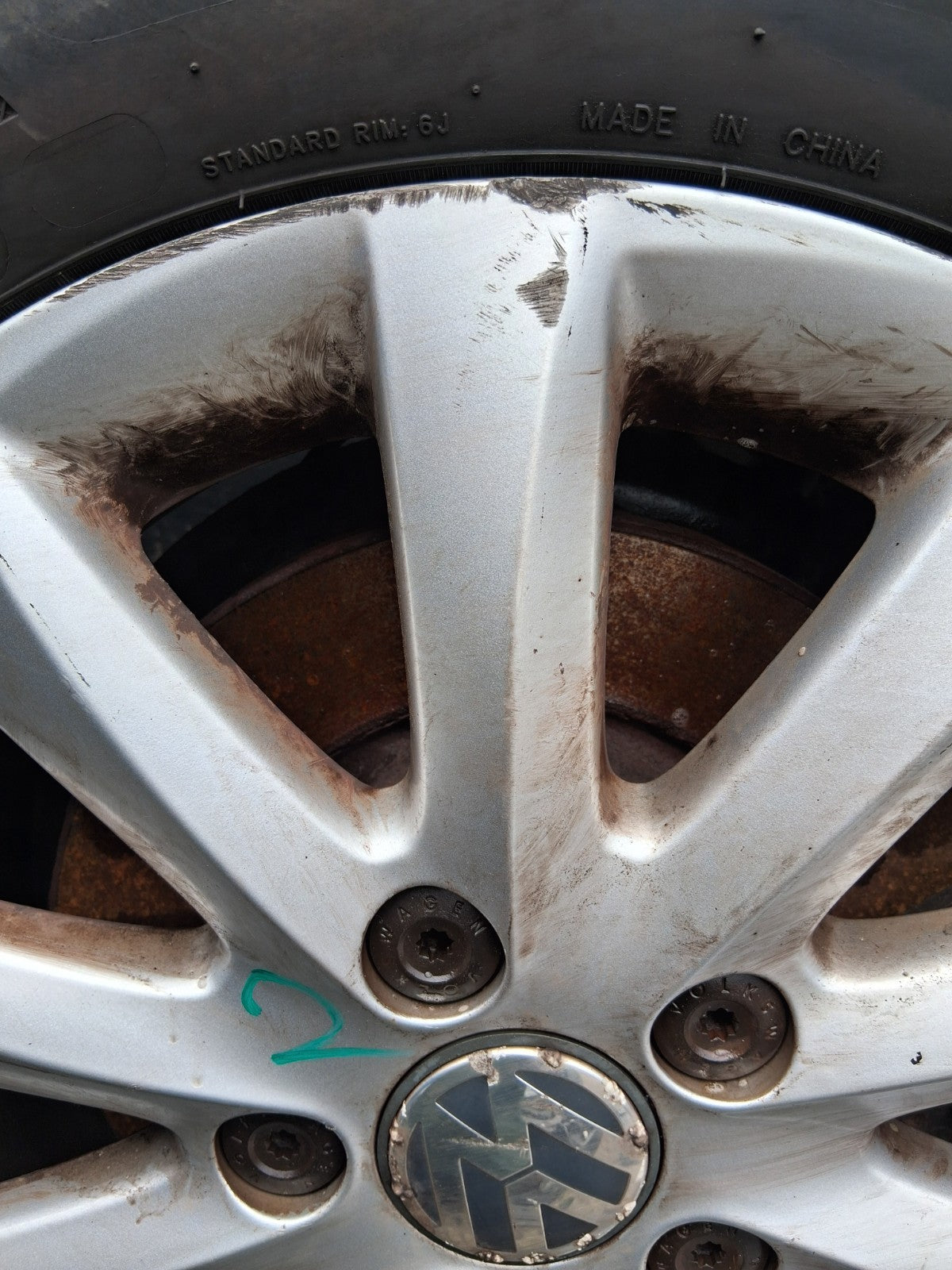 2007 VW VOLKSWAGEN GOLF MK5 15 INCH ALLOY WHEEL WITH TRYE 195/65R15