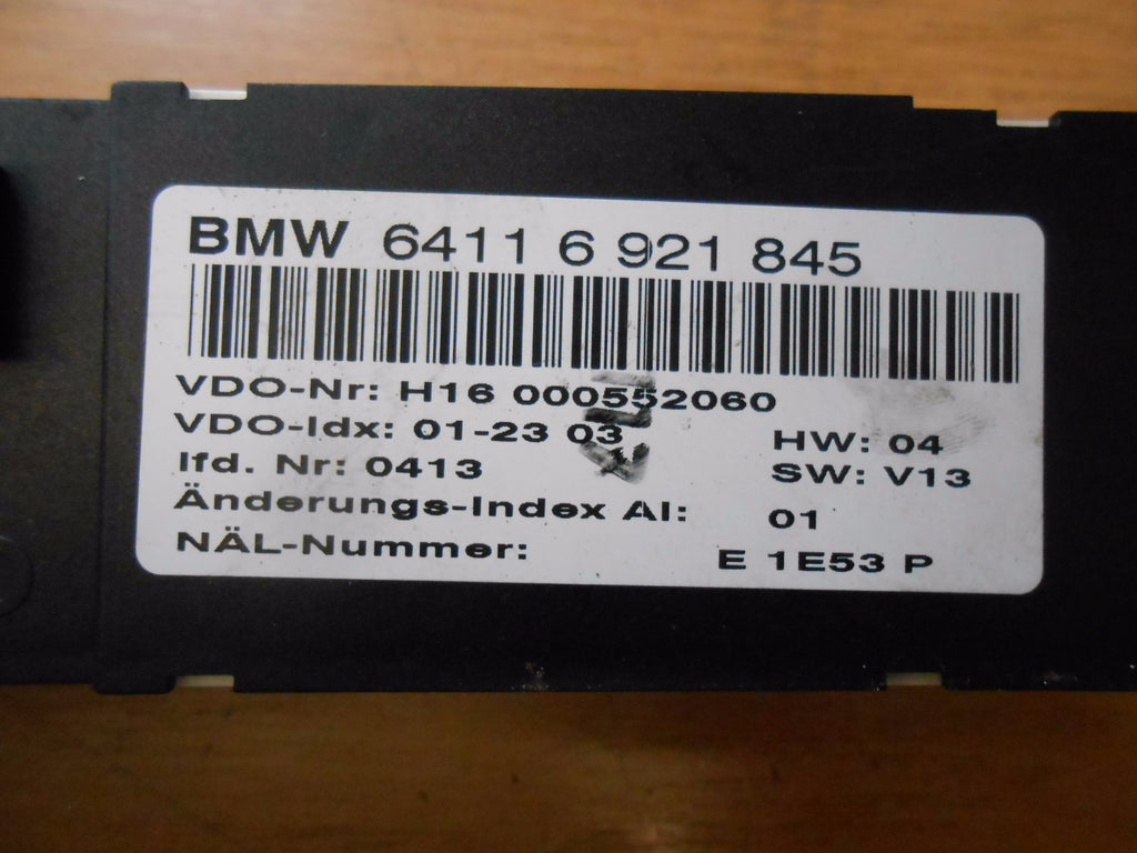 BMW 3 SERIES E46 2004 MANUAL HEATER CONTROL PANEL BLACK 6921845