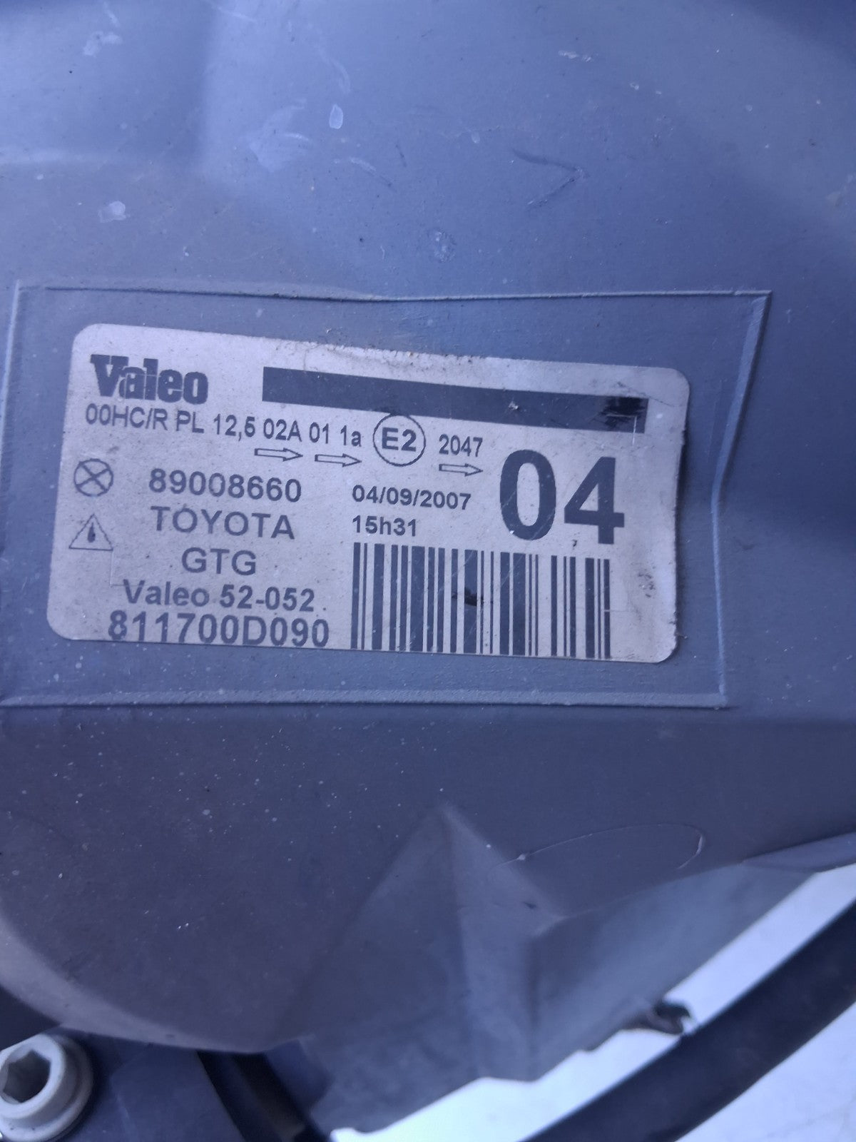 YARIS 2004 NSF FRONT NEAR LEFT PASSENGER SIDE HEADLIGHT HEADLAMP 811700D090