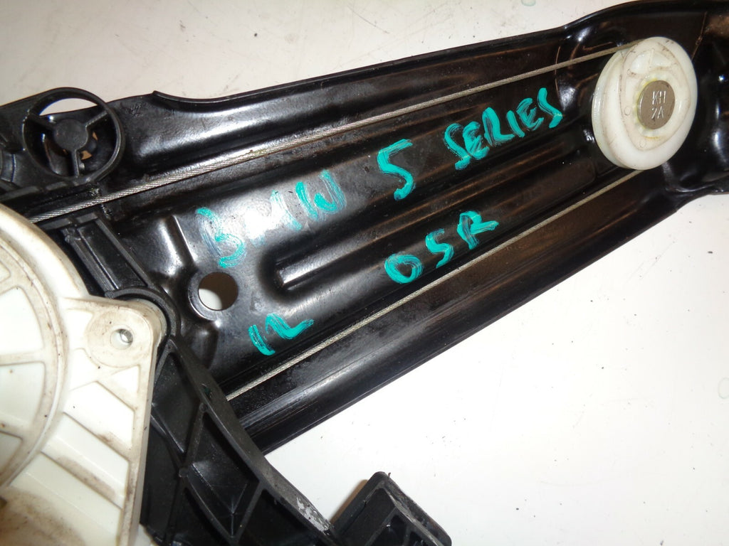 BMW 5 SERIES F10 2014 OSR DRIVER REAR DOOR WINDOW MOTOR WITH REGULATOR 7182122