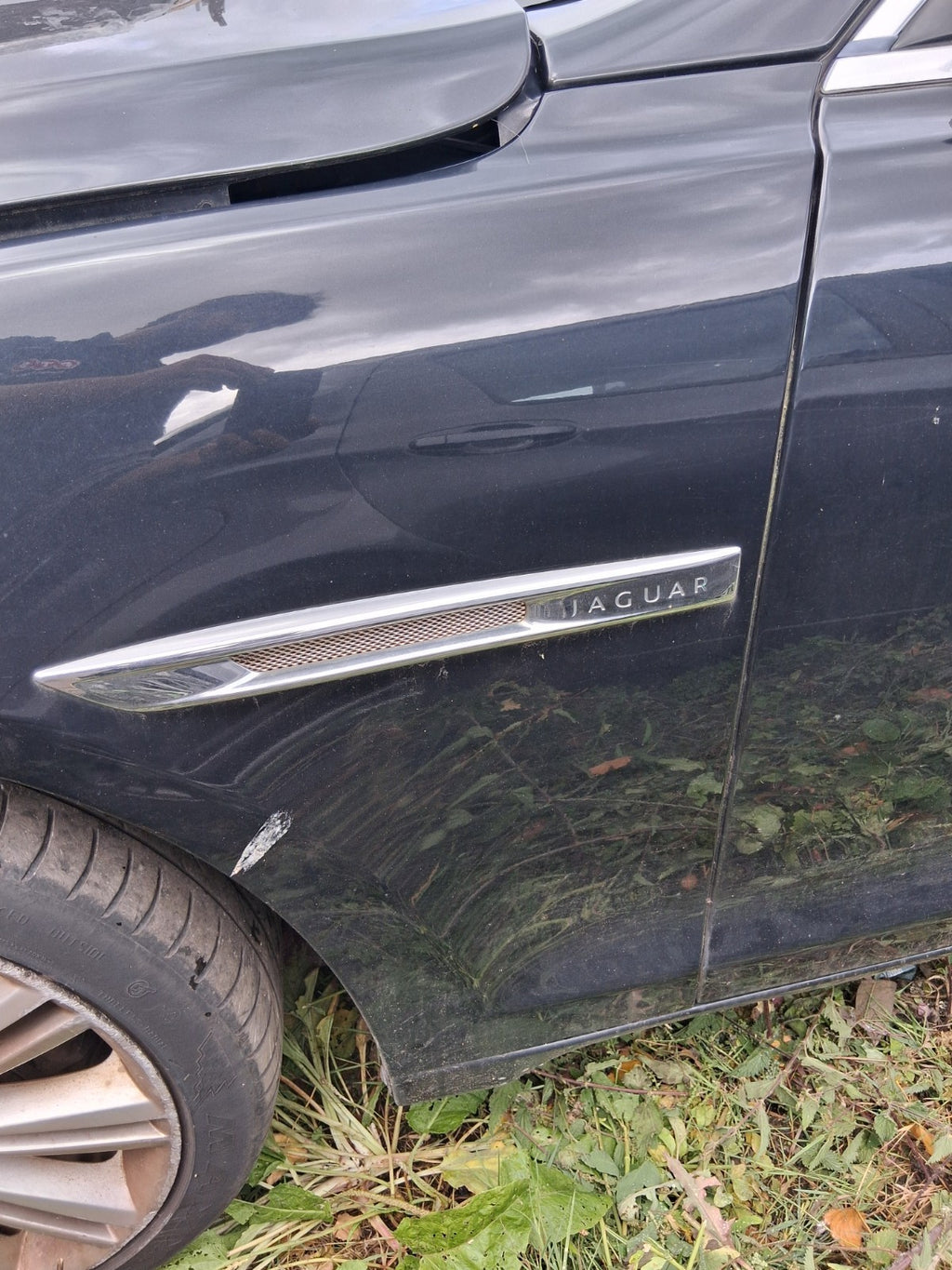 2012 JAGUAR XJ X351 NSF PASSENGER SIDE FRONT LEFT WING FENDER BLACK