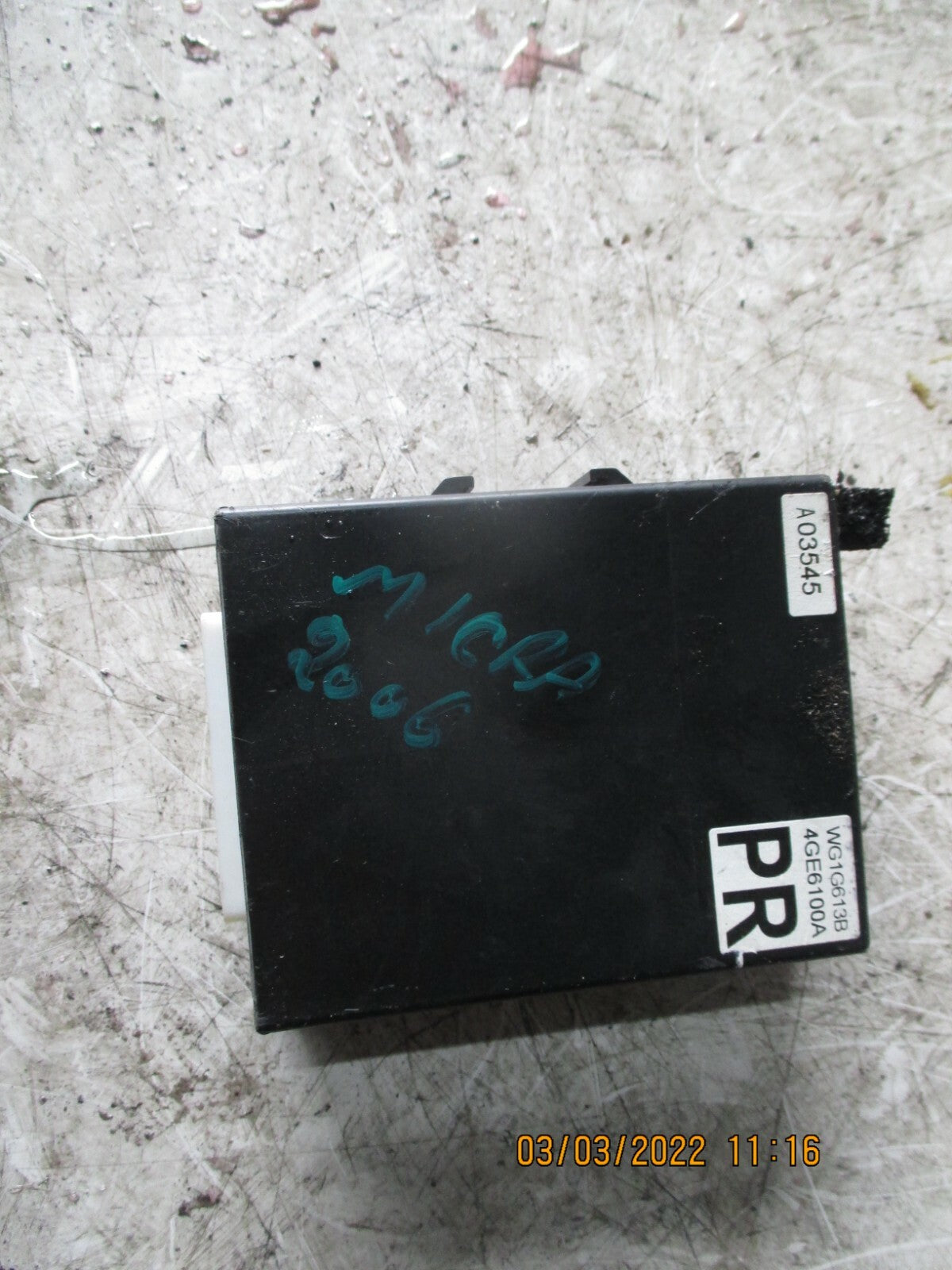 NISSAN MICRA 2006 K12 HEATER CONTROL MODULE WG1G613B 4GE6100A PR