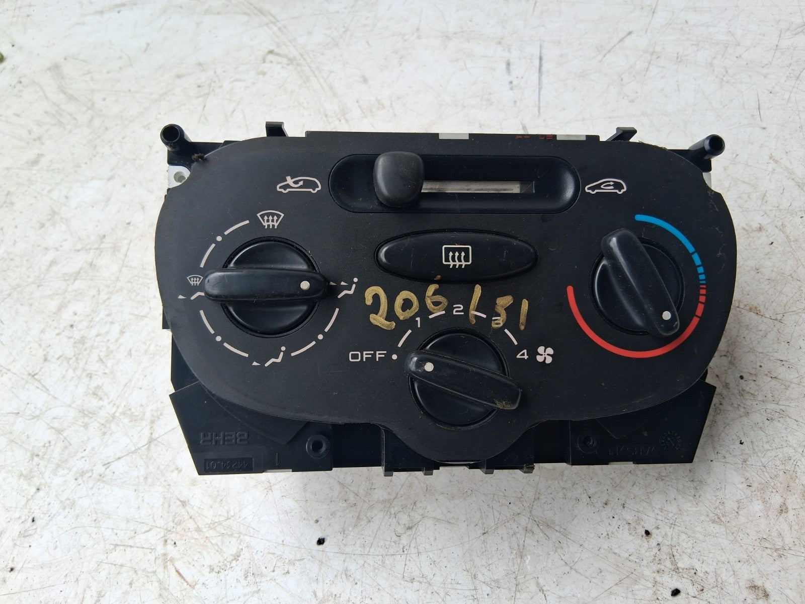 PEUGEOT 206 2001 HEATER AC CLIMATE CONTROL SWITCH PANEL