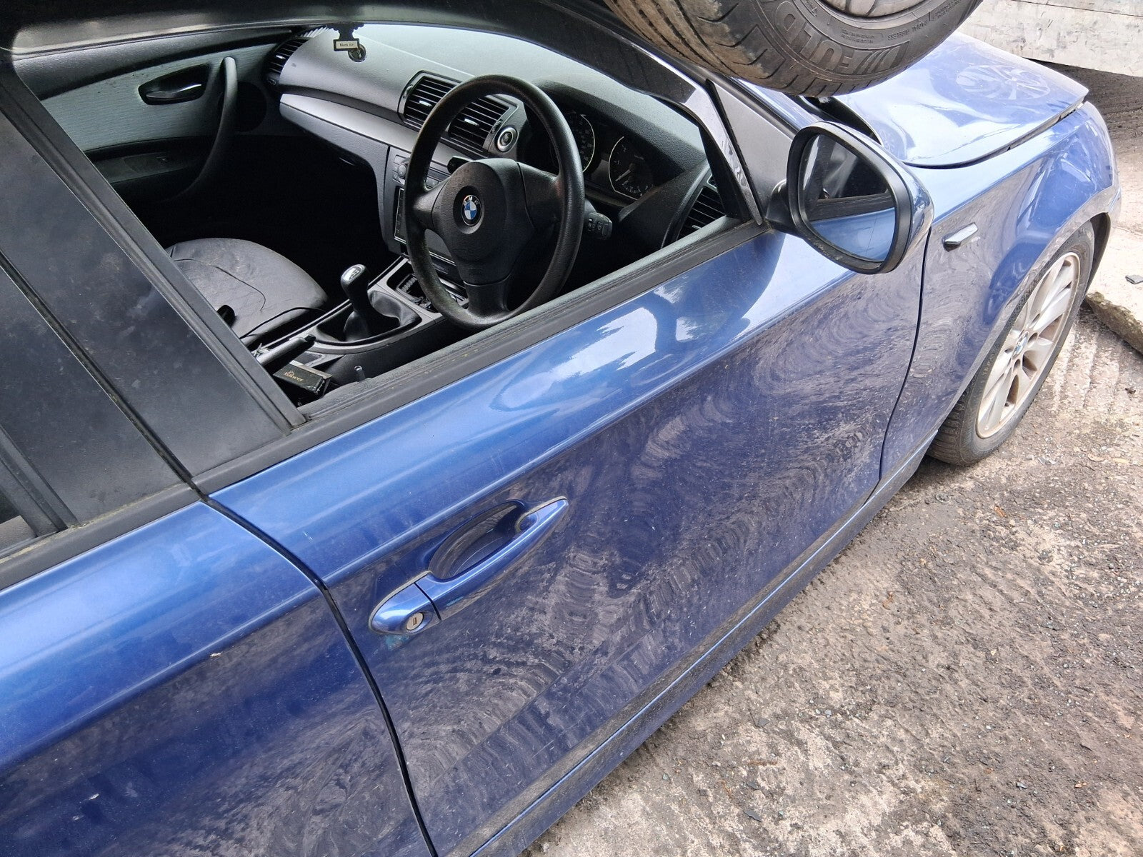 2011 BMW 1 SERIES OSF DRIVER SIDE FRONT RIGHT DOOR DEEP SEA BLUE A76