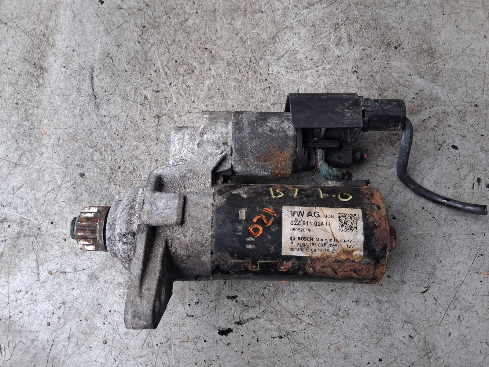 2014 VW VOLKSWAGEN PASSAT B7 1.6 DIESEL STARTER MOTOR 02Z911024H