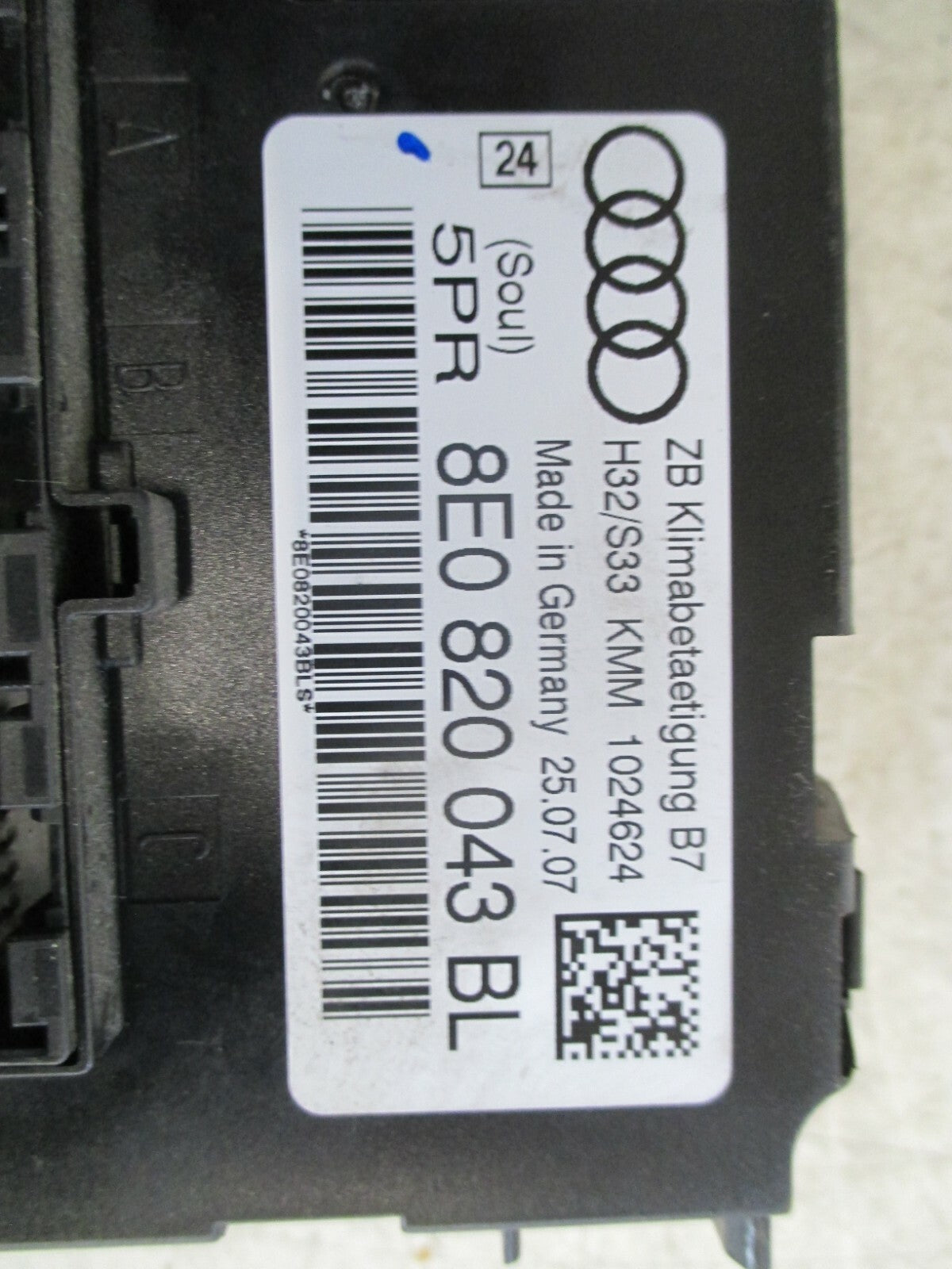 AUDI A4 2007 B7 CLIMATE CONTROL PANEL UNIT 8E0820043BL