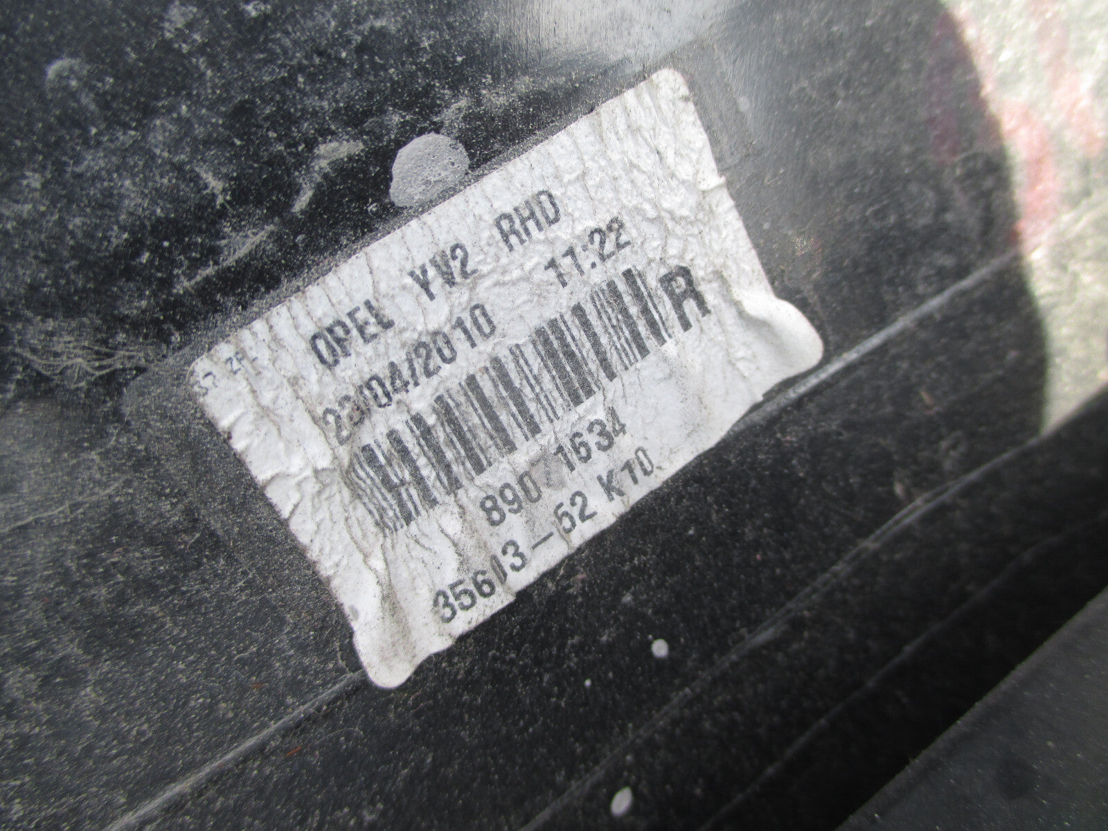 VAUXHALL AGILA B 2008 OSR DRIVER SIDE REAR TAIL LIGHT TAIL LAMP 3560352K10