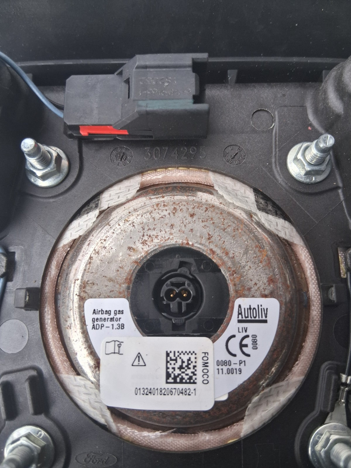 2019 FORD GALAXY STEERING WHEEL AIRBAG BLACK 3074295
