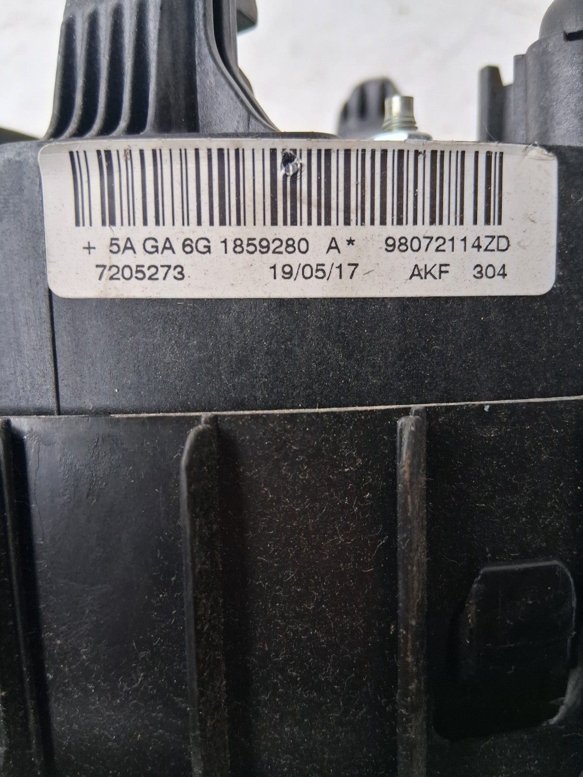 PEUGEOT 208 2017 STEERING WHEEL AIRBAG UNIT + HORN BUTTON 98072114ZD