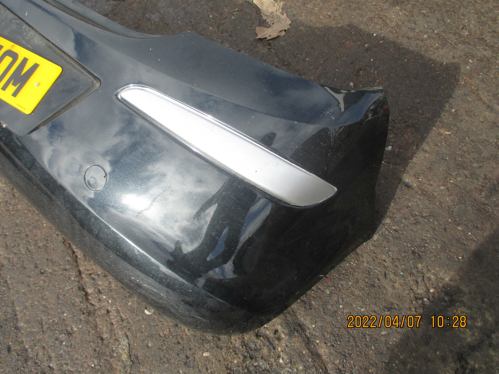 VAUXHALL CORSA D VAN 3 DOOR FACELIFT REAR BUMPER BLACK SILVER PLASTIC TRIM