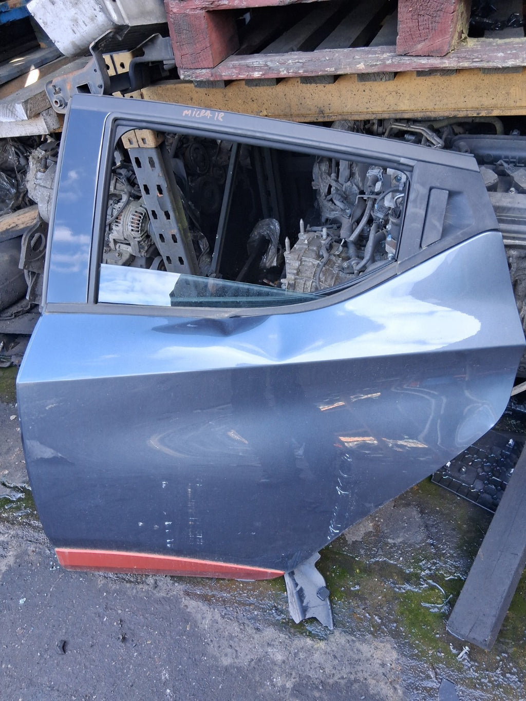 2018 NISSAN MICRA K14 NSR PASSENGER SIDE REAR COMPLETE DOOR GREY TITANIUM KPN