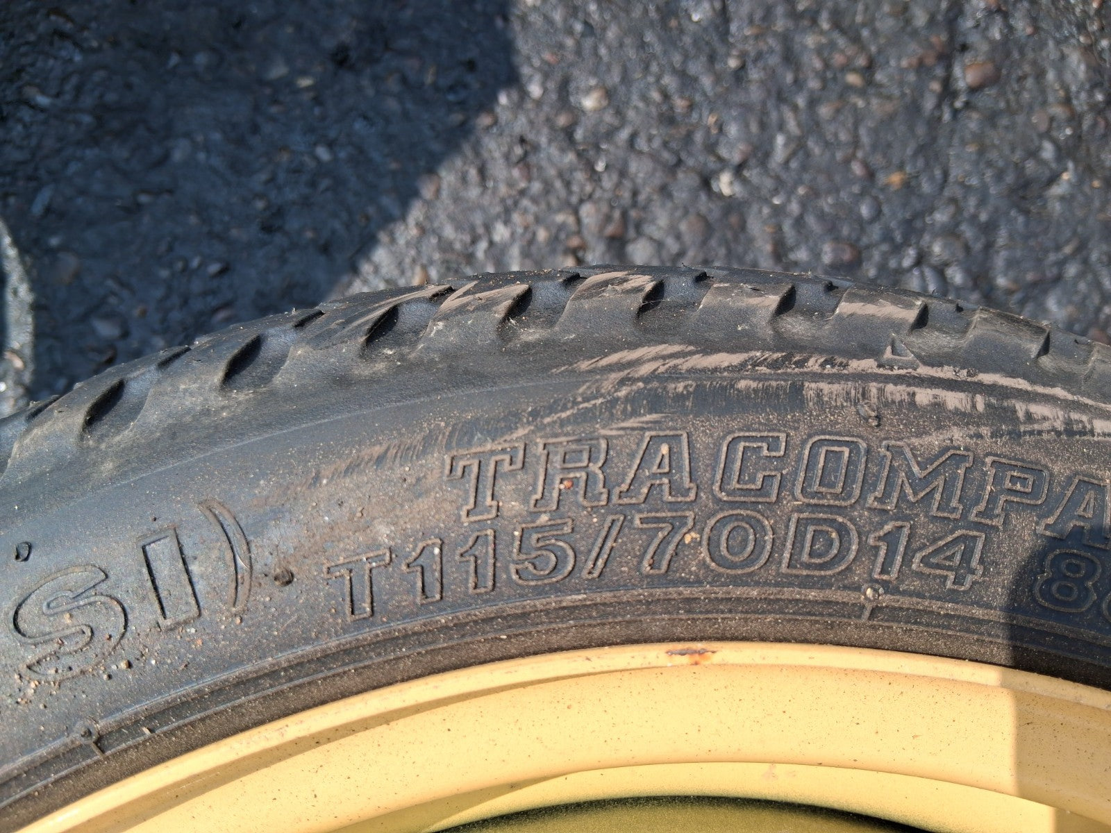 2007 HONDA JAZZ MK2 14 INCH STEEL SPACE SAVER SPARE WHEEL WITH TYRE 115/70D14