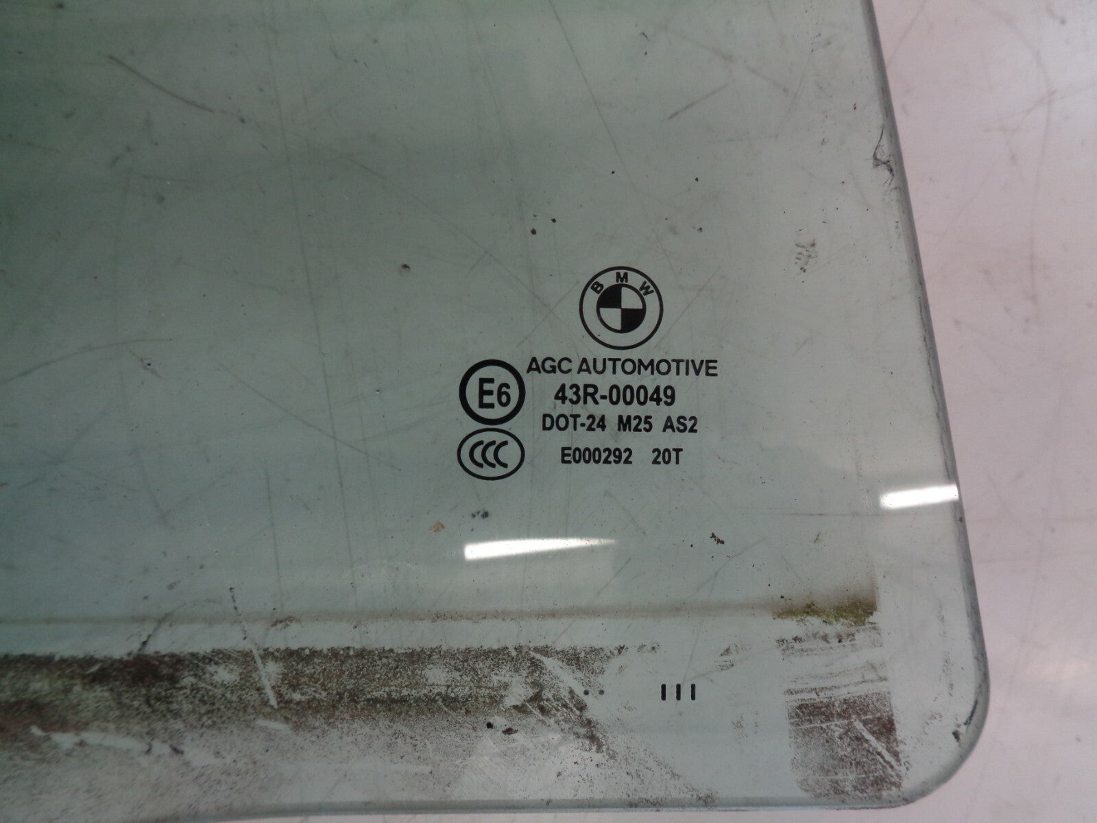 BMW 5 SERIES 2012 F11 OSR DRIVER SIDE REAR DOOR WINDOW GLASS E643R00049