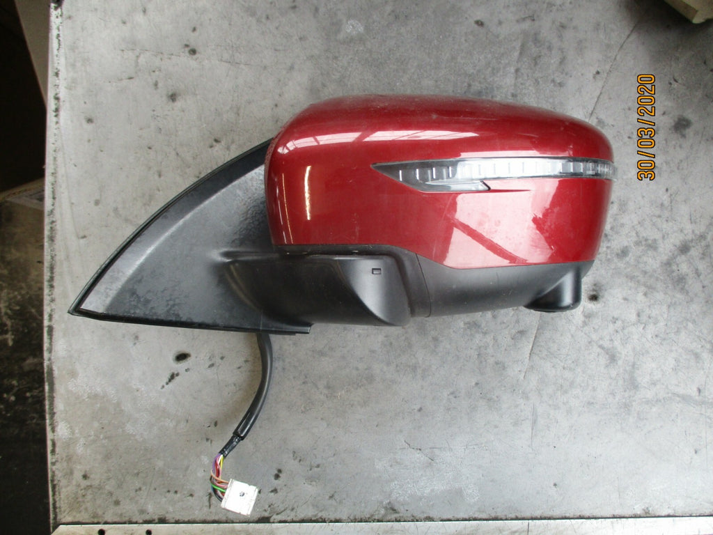 NISSAN QASHQAI J11 MK2 2018 NS PASSENGER SIDE ELECTRIC DOOR WING MIRROR MAROON
