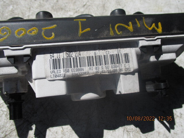 BMW MINI COOPER 2005 HEATER AC CLIMATE CONTROL SWITCH PANEL