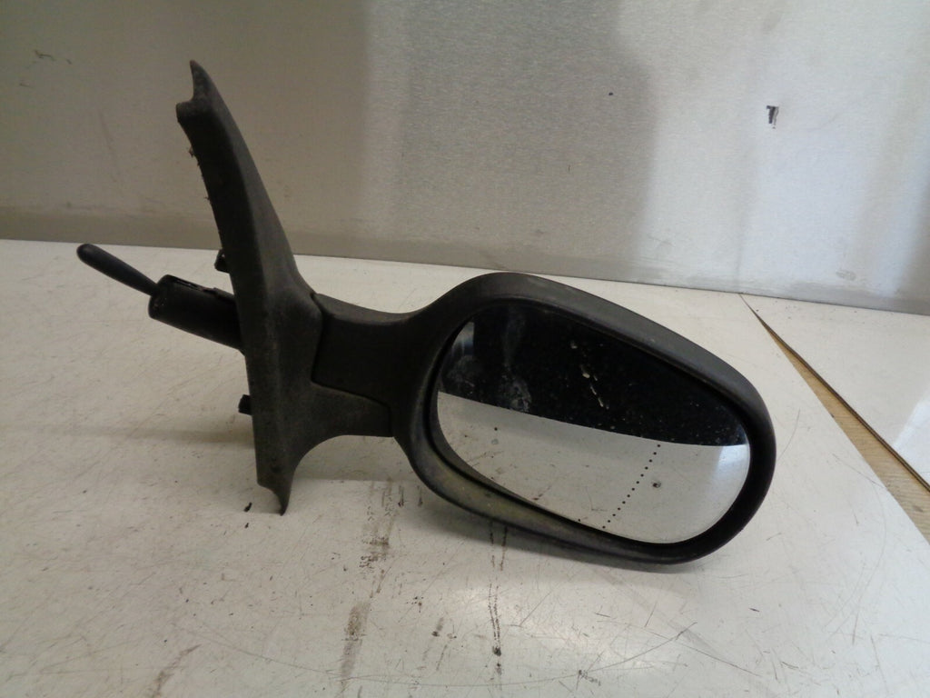RENAULT CLIO MK2 2003 OS DRIVER SIDE MANUAL DOOR WING MIRROR BLACK PLASTIC