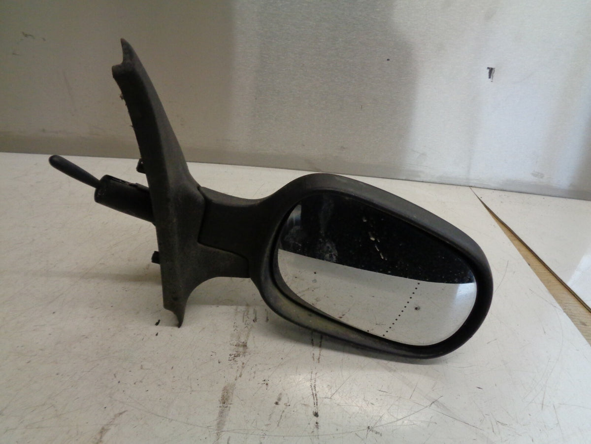 RENAULT CLIO MK2 2003 OS DRIVER SIDE MANUAL DOOR WING MIRROR BLACK PLASTIC
