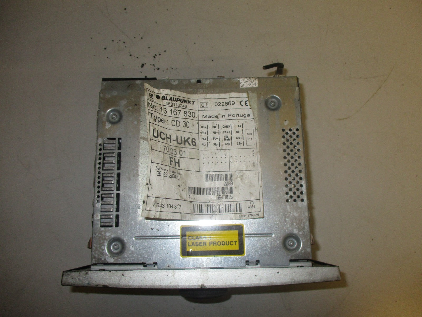 VAUXHALL VECTRA C 2006 CD RADIO STEREO PLAYER NO RADIO CODE INCLUDED 7643104317