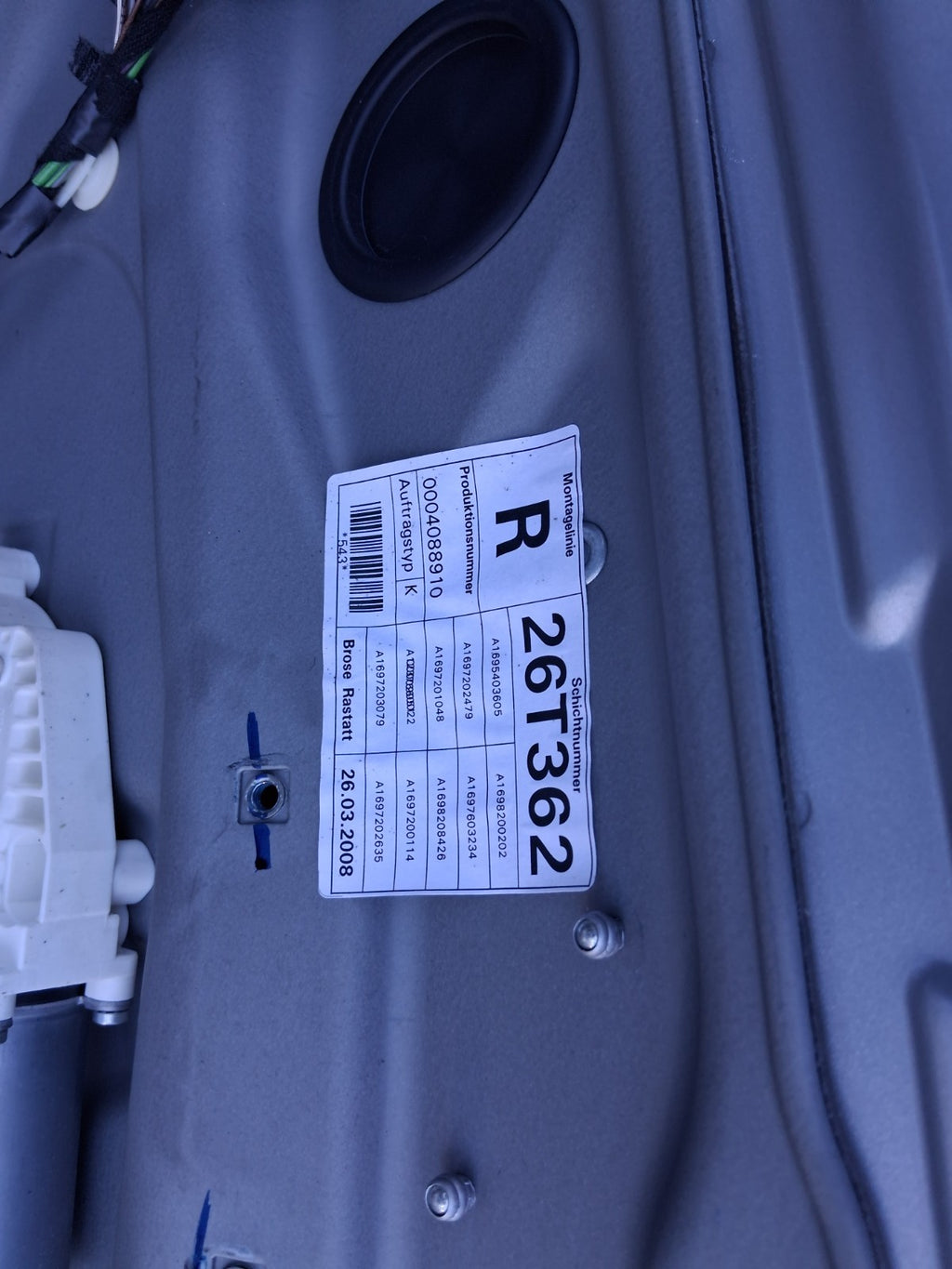 2008 MERCEDES B CLASS W245 OSF DRIVER SIDE FRONT RIGHT BARE DOOR SILVER