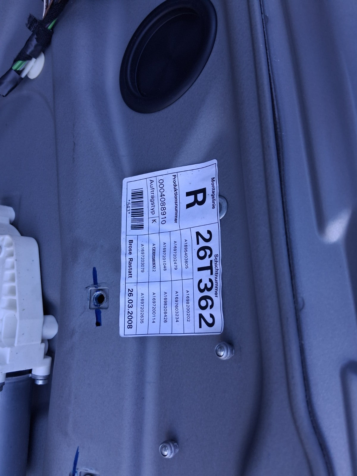 2008 MERCEDES B CLASS W245 OSF DRIVER SIDE FRONT RIGHT BARE DOOR SILVER