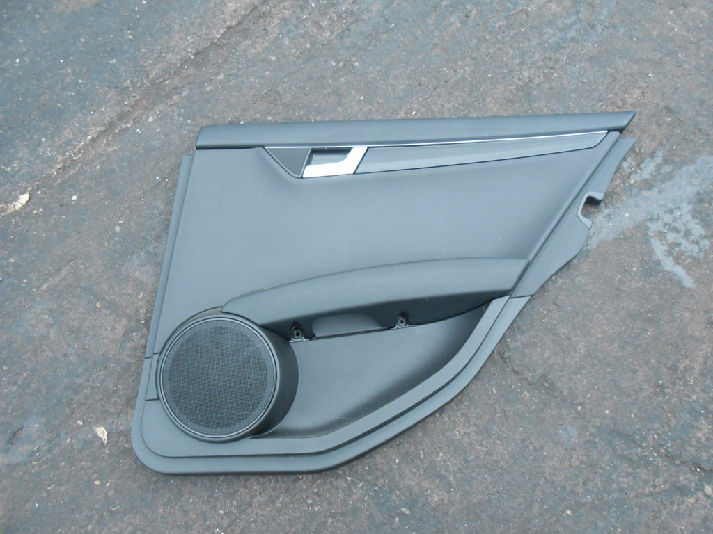 MERCEDES C CLASS S204 2013 OSR DRIVER SIDE REAR BLACK LEATHER DOOR CARD