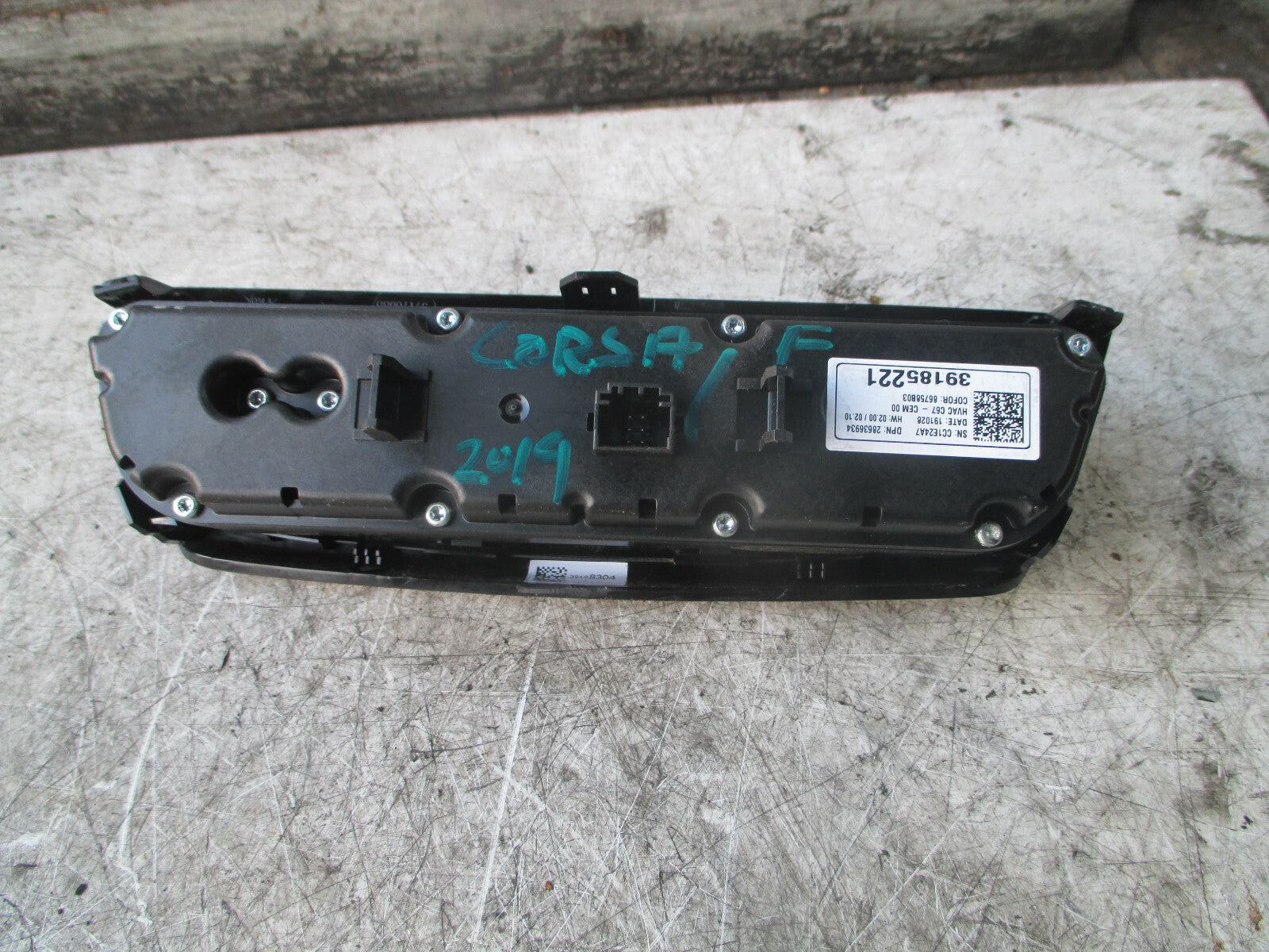 VAUXHALL CORSA F 2020 HEATER AC CLIMATE CONTROL SWITCH 39185221