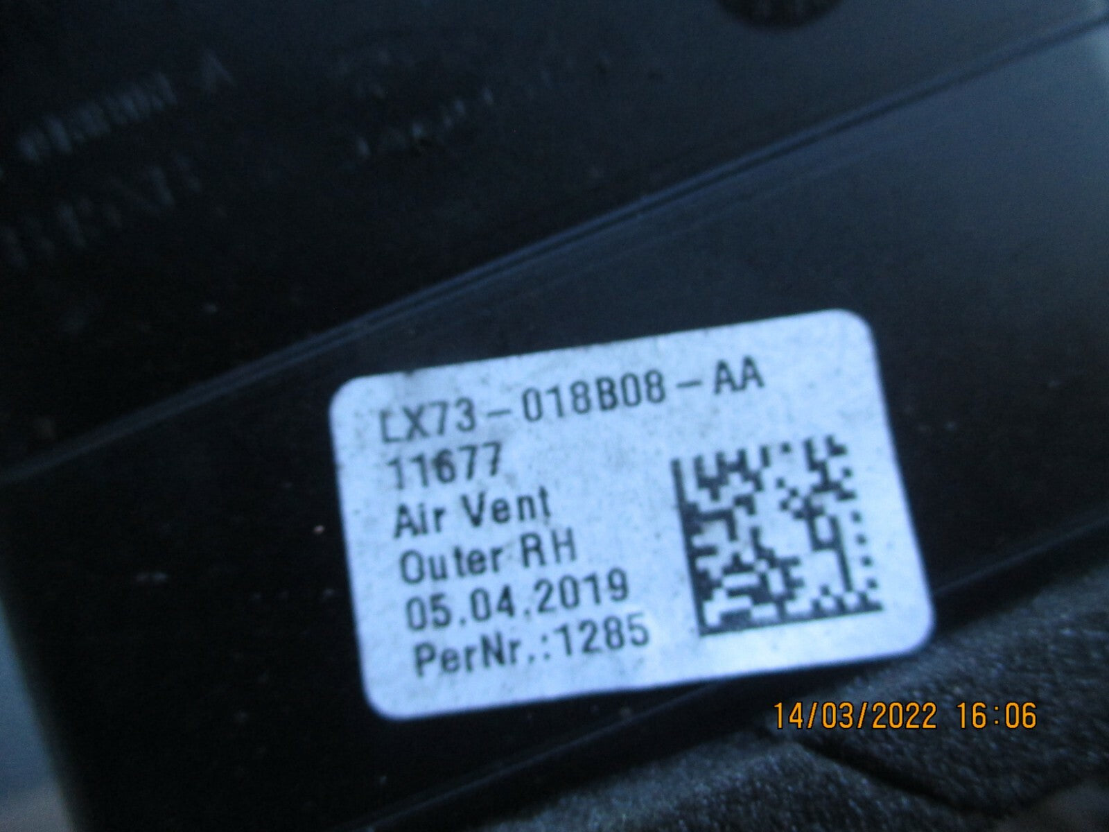 JAGUAR XE 2019 DRIVER RIGHT SIDE HEATER AIR VENT LX73-018B08-AA