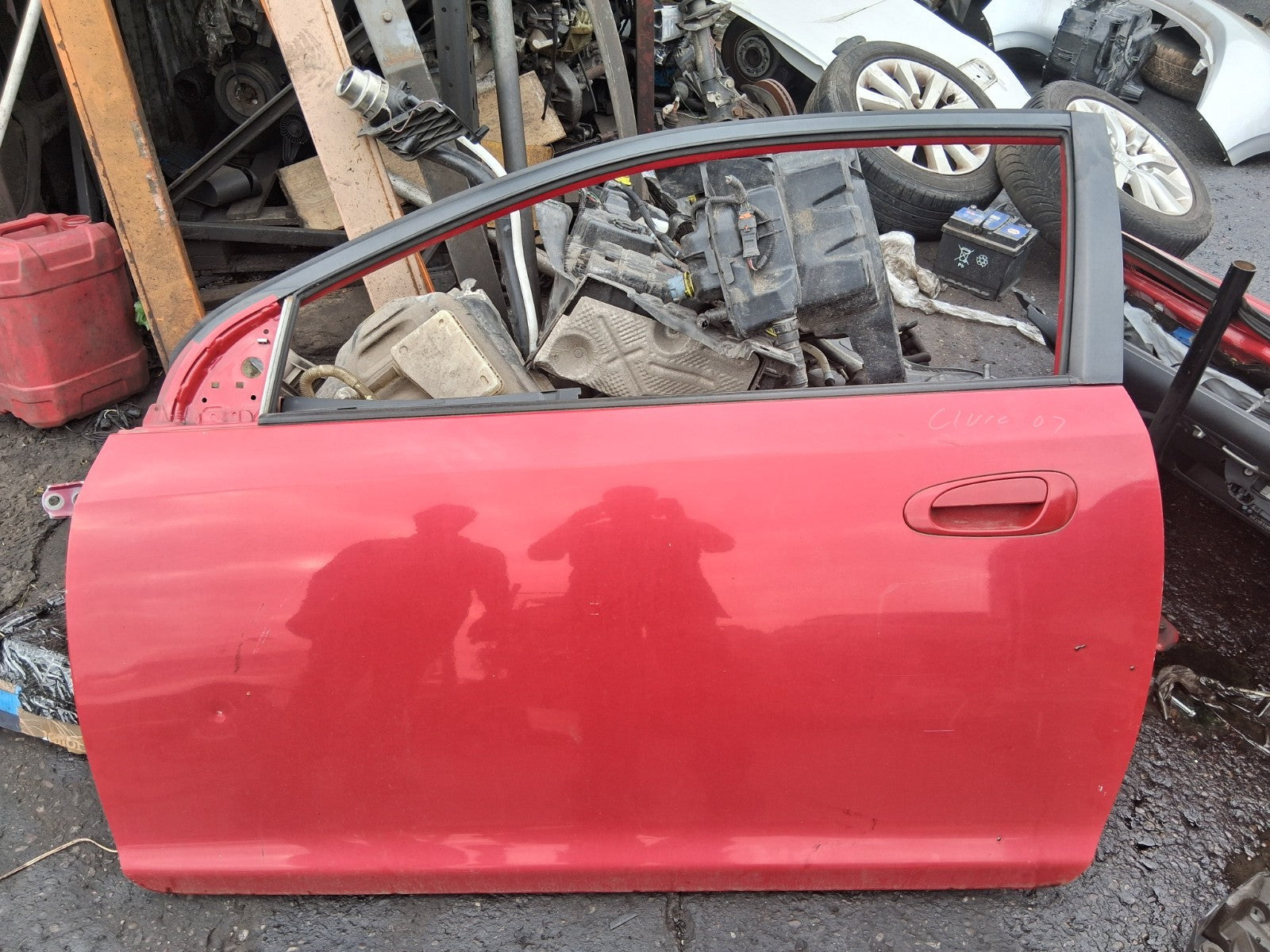 2005 HONDA CIVIC MK7 3 DOOR NS PASSENGER SIDE FRONT DOOR COMPLETE RED R81
