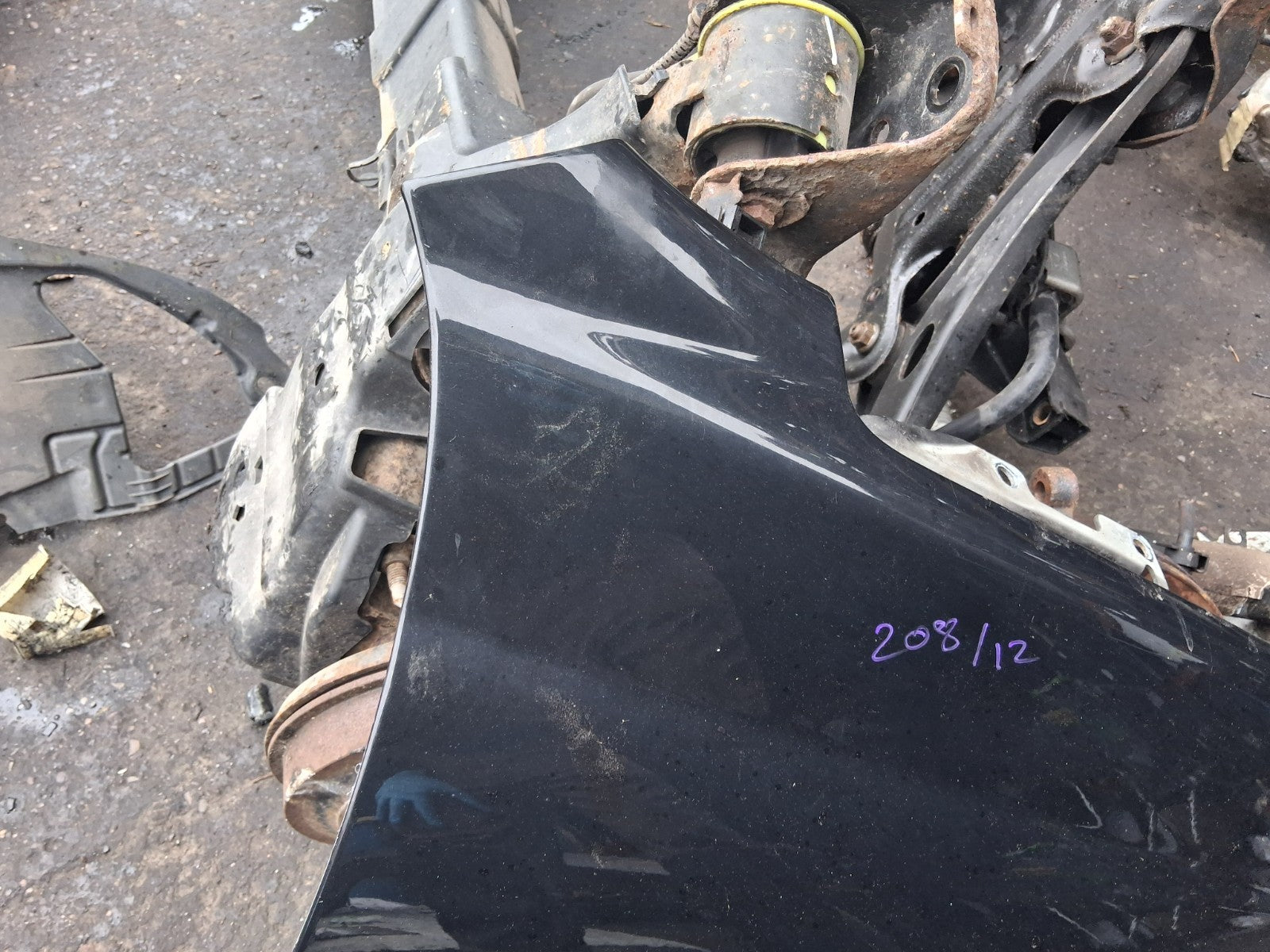 2012 PEUGEOT 207 OSF DRIVER SIDE FRONT RIGHT WING PANEL BLACK