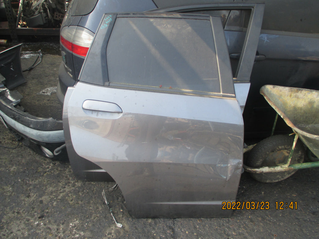 HONDA JAZZ MK3 2014 OSR DRIVER SIDE REAR DOOR COMPLETE GREY