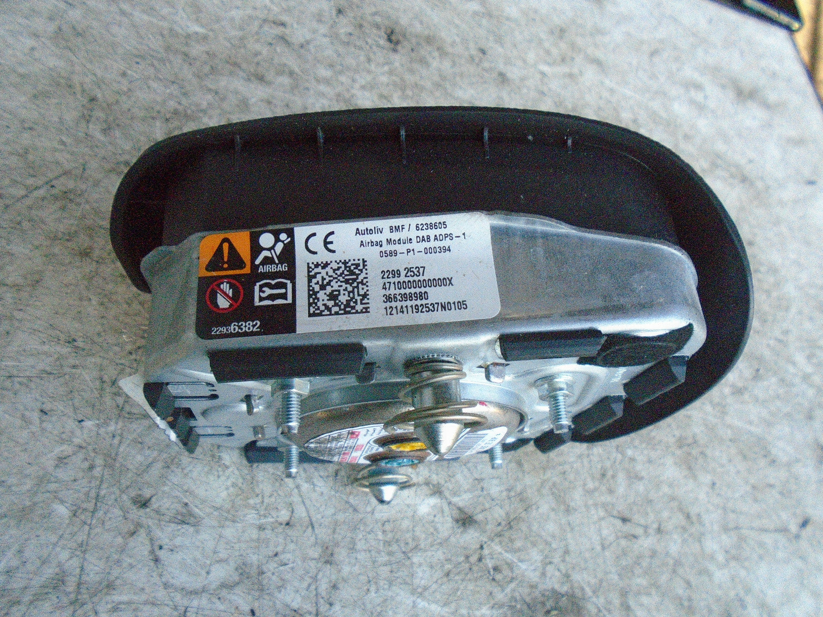 VAUXHALL INSIGNIA A 2014 DRIVER STEERING WHEEL SAFETY BAG 22992537
