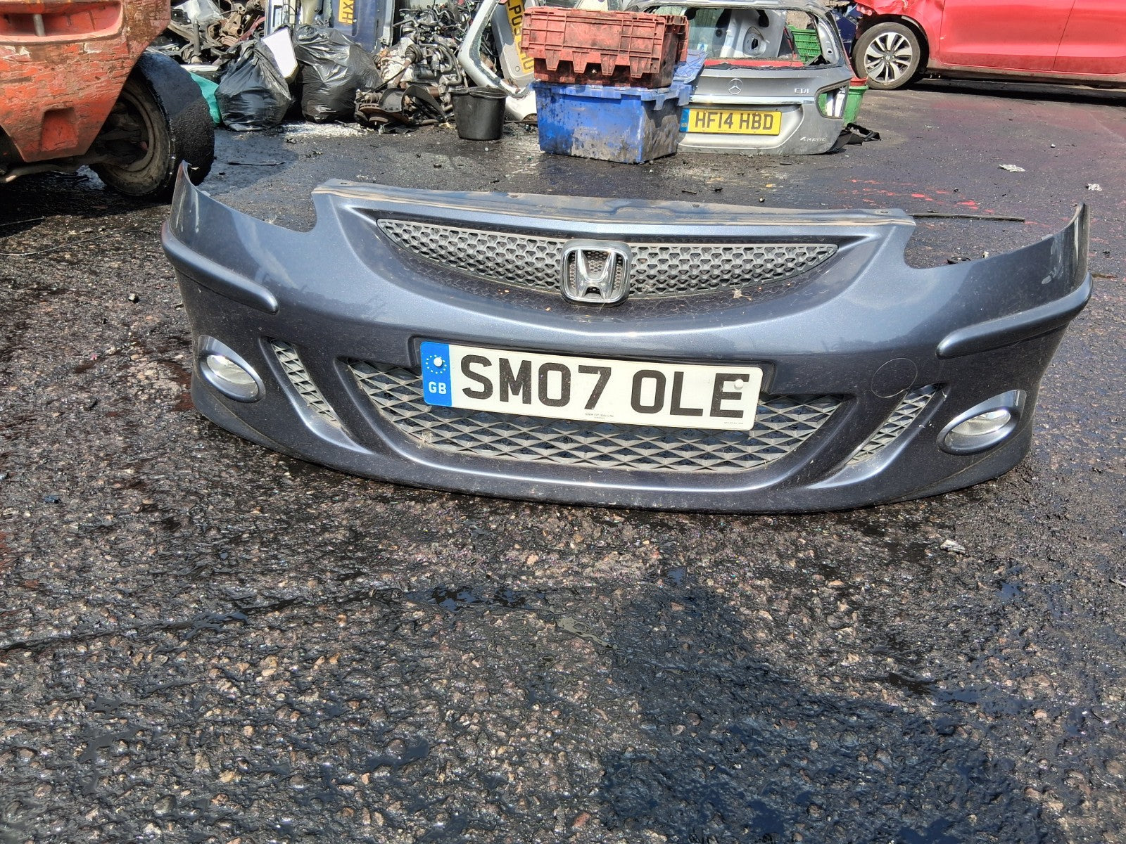 2007 HONDA JAZZ MK2 COMPLETE FRONT BUMPER WITH GRILLS & FOG LIGHTS BLUE