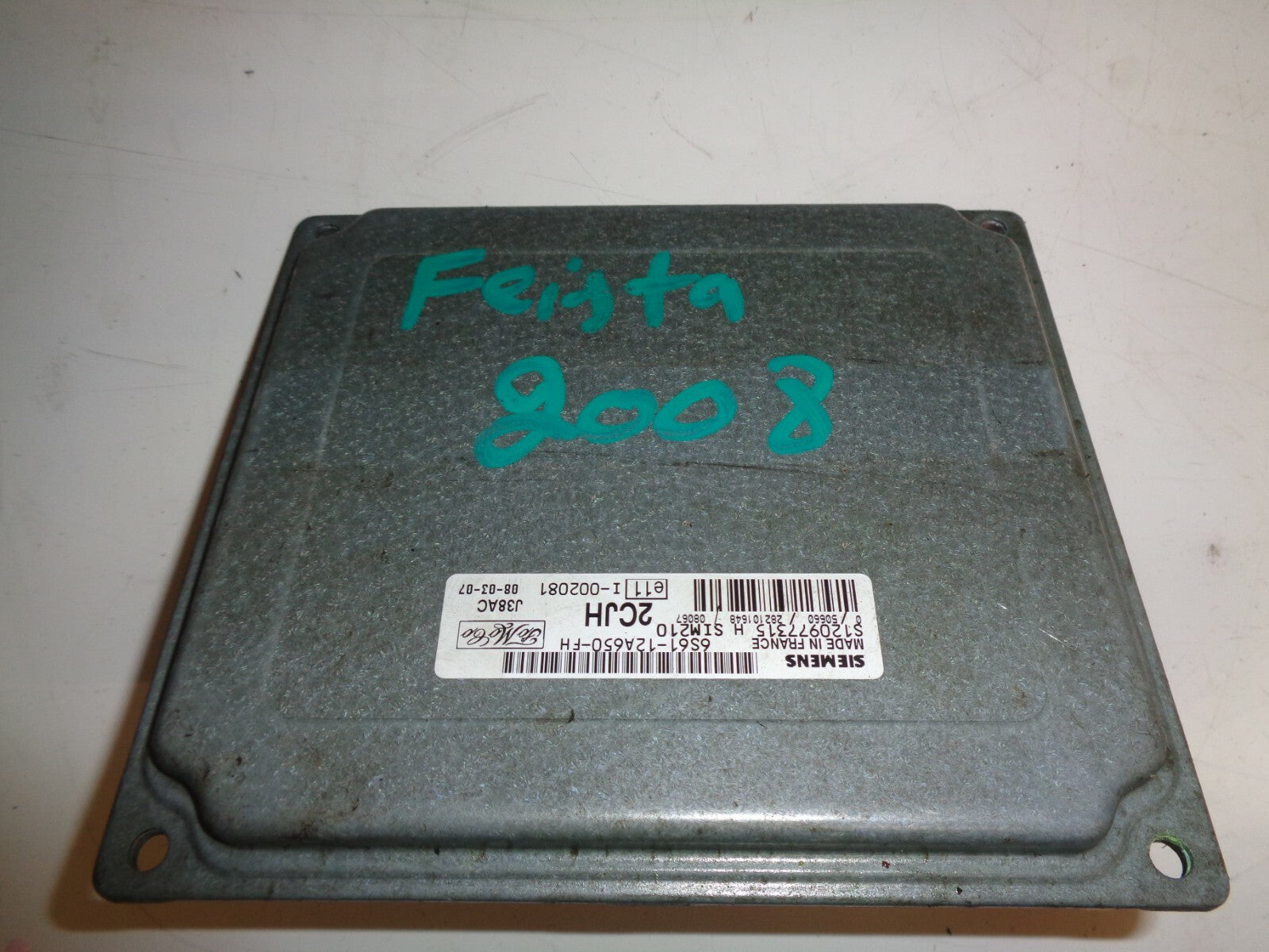 FORD FIESTA 2008 5 DOOR PETROL ENGINE ECU ENGINE CONTROL MODULE 6S6112A650FH