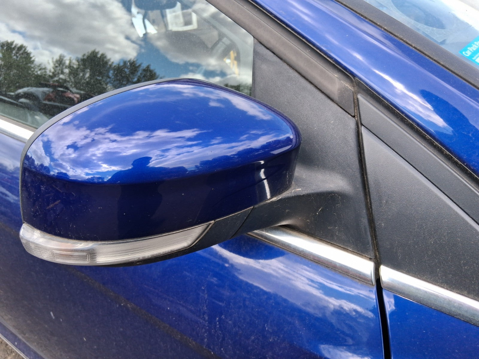 2015 FORD FOCUS MK3 HATCHBACK OS DRIVER SIDE WING MIRROR DEEP IMPACT BLUE MET HF