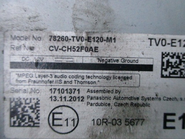 2013 HONDA CIVIC MK9 1.8 PETROL MULTIFUNCTION SCREEN DISPLAY 78260TV0E120M1
