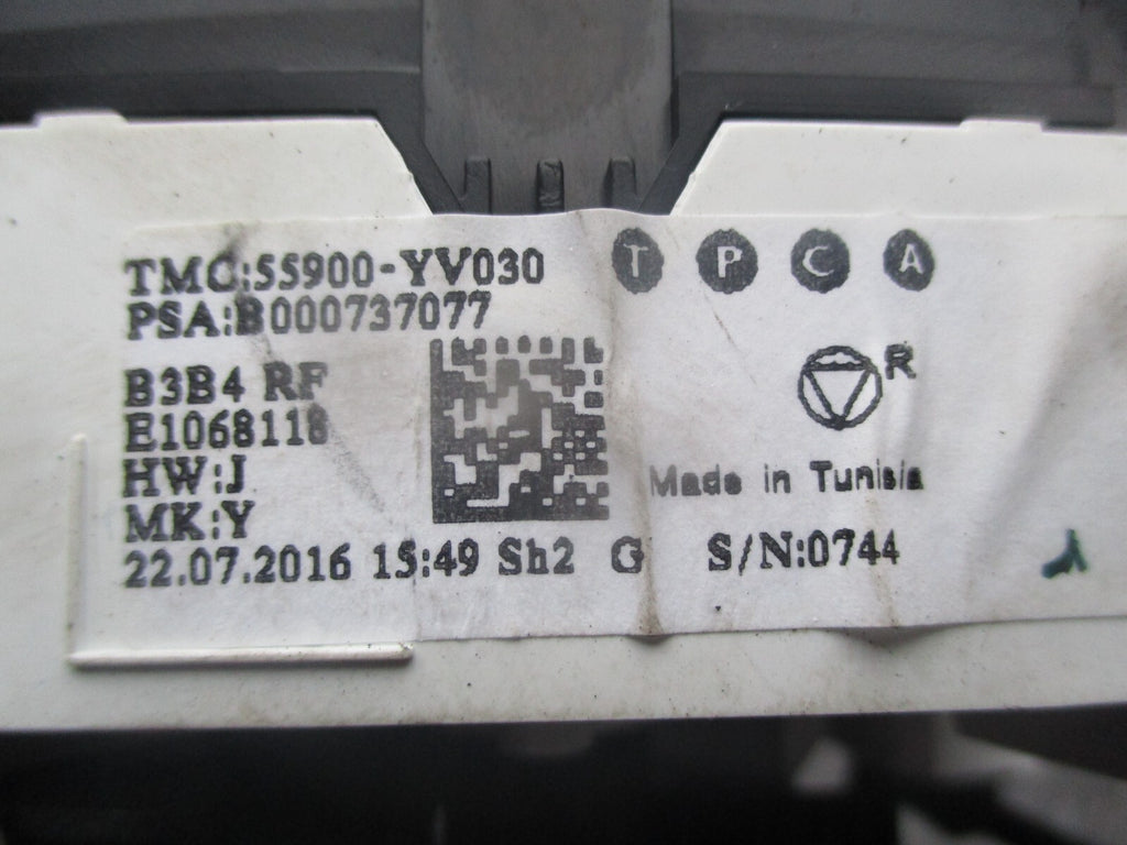 PEUGEOT 108 2016 HEATER AC CLIMATE CONTROL SWITCH PANEL 55900YV030