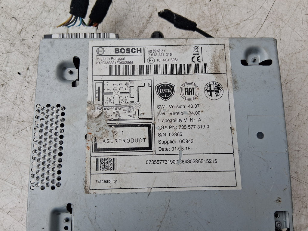 2015 FIAT 500 LOUNGE STEREO CD PLAYER RADIO HEAD UNIT 7355773190