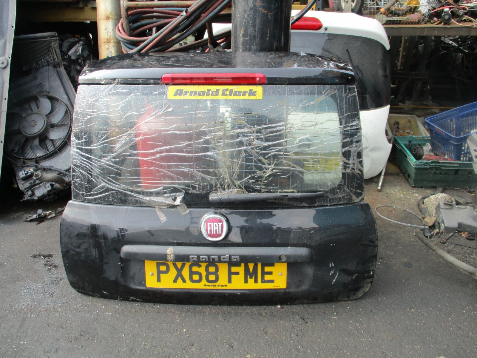 FIAT PANDA 2018 MK3 REAR TAILGATE BOOTLID BLACK DENTED