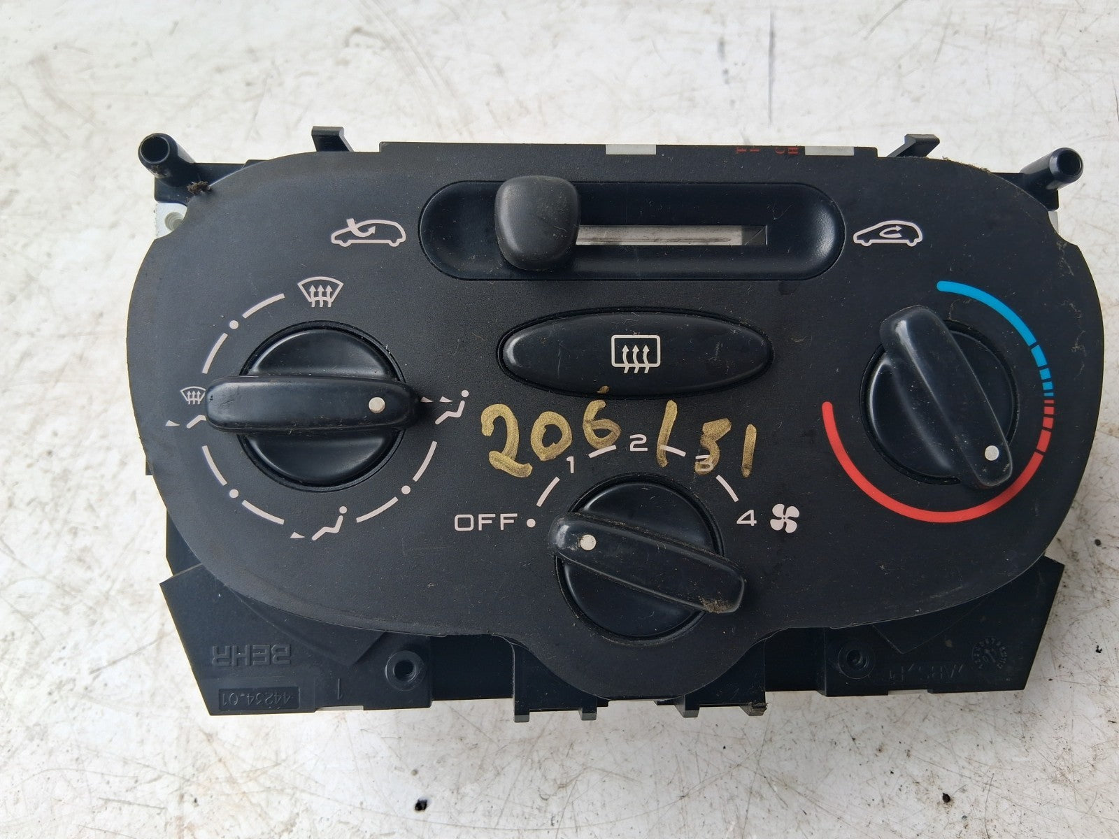 PEUGEOT 206 2001 HEATER AC CLIMATE CONTROL SWITCH PANEL