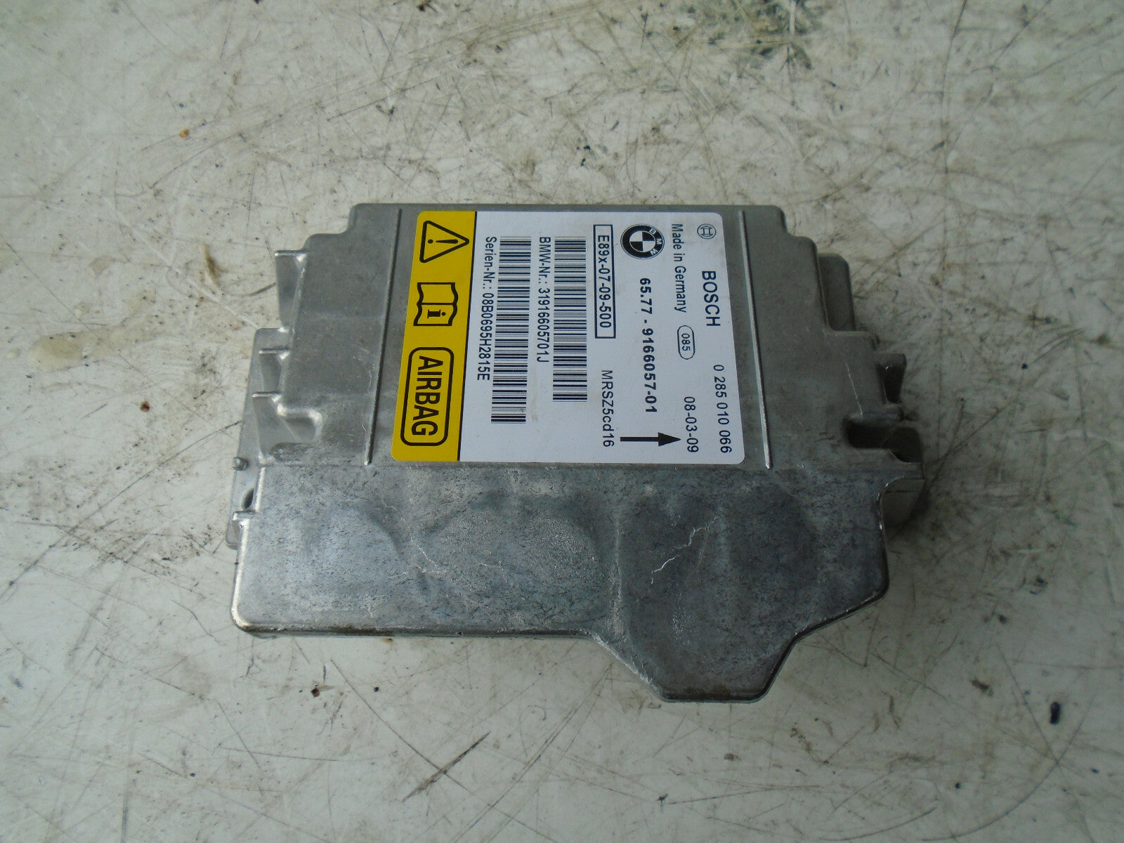 BMW 3 SERIES 2008 E90 SAFETY BAG CONTROL MODULE 9166057