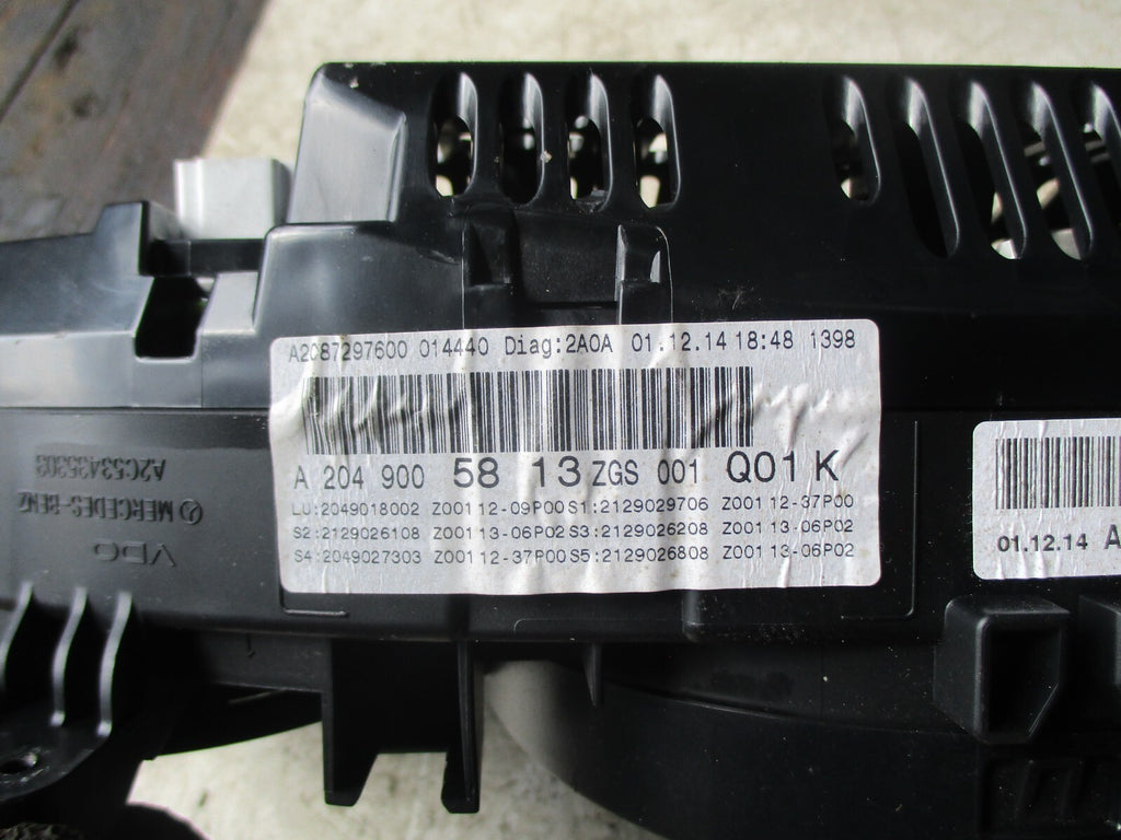 MERCEDES BENZ C CLASS W204 2014 2.1 CDI SPEEDO SPEEDOMETER A2049005813