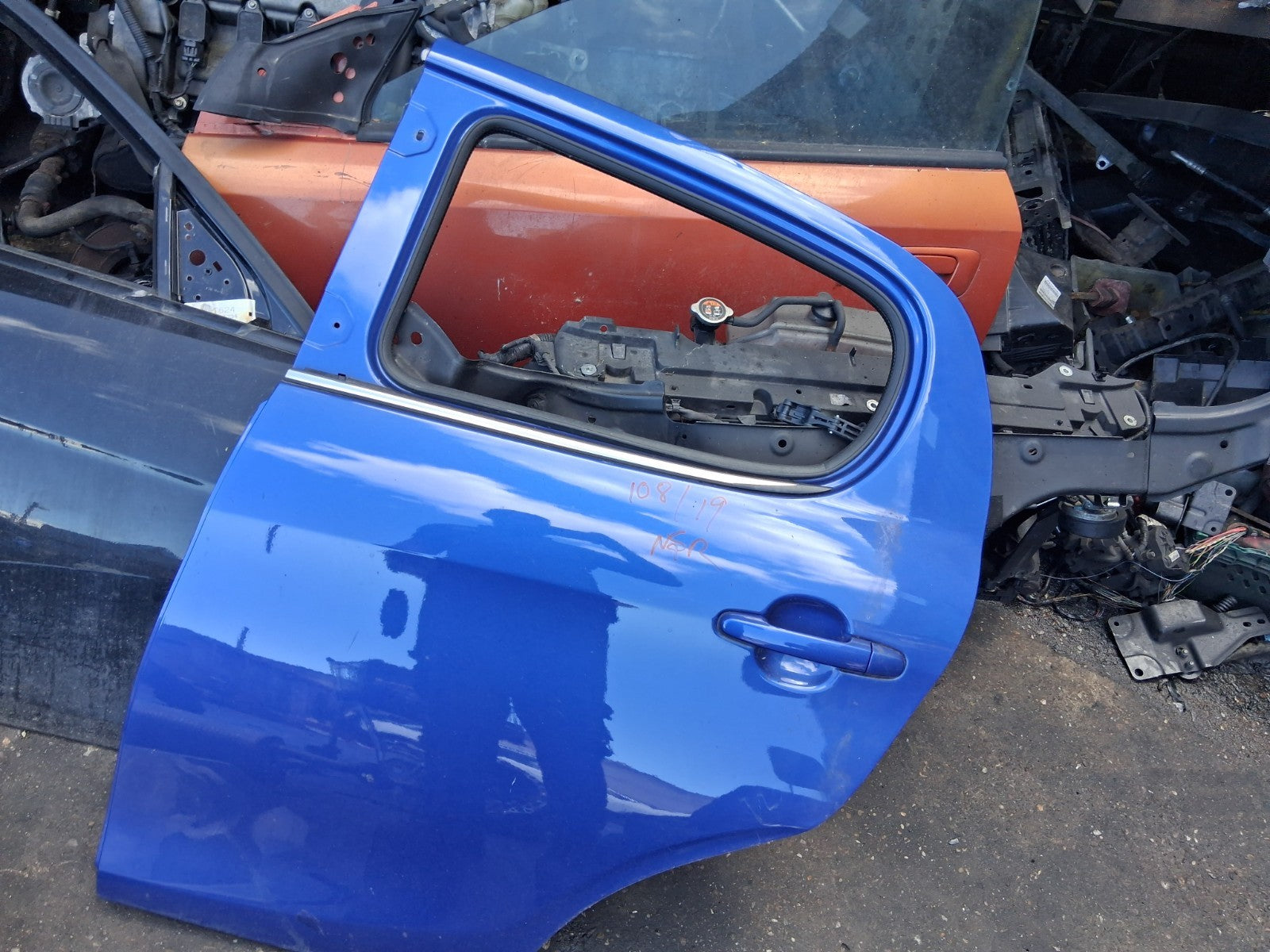 2019 PEUGEOT 108 5 DOOR NS PASSENGER SIDE REAR DOOR BLEU CAPRI BLUE ETB